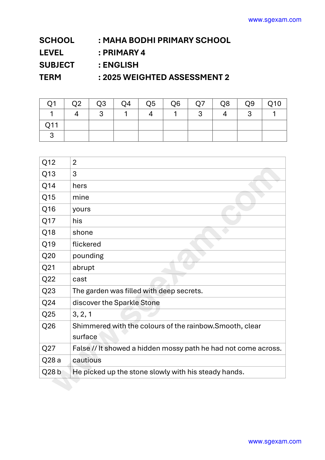 Answer Page 11