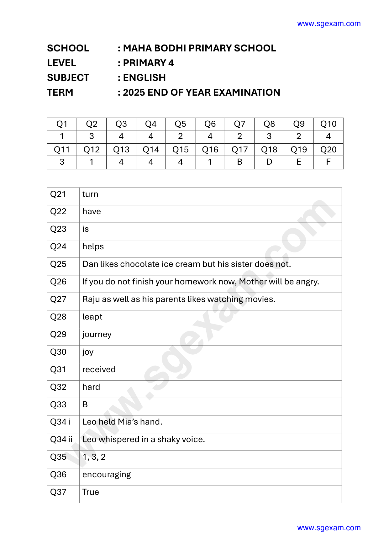 Answer Page 21
