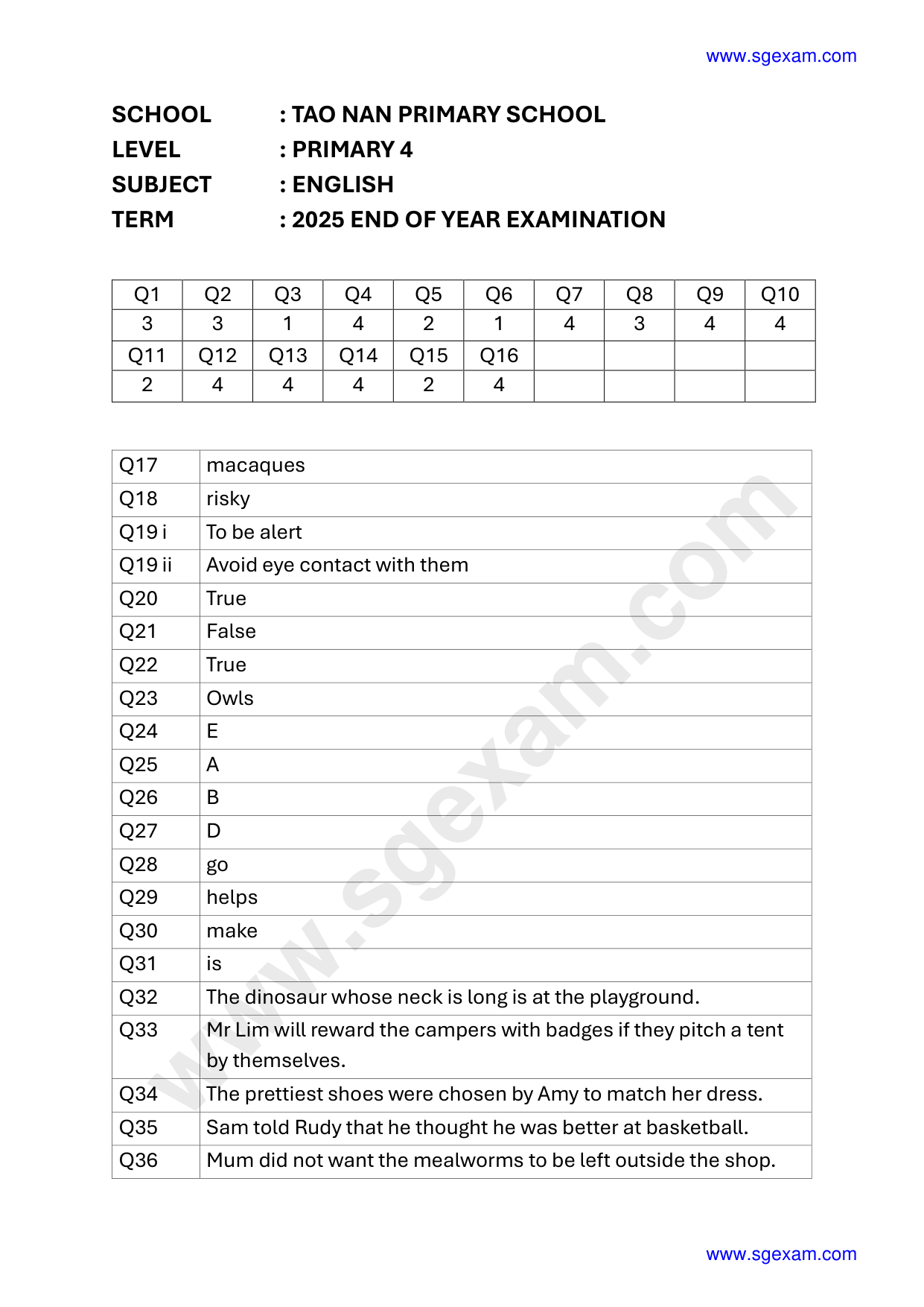 Answer Page 25