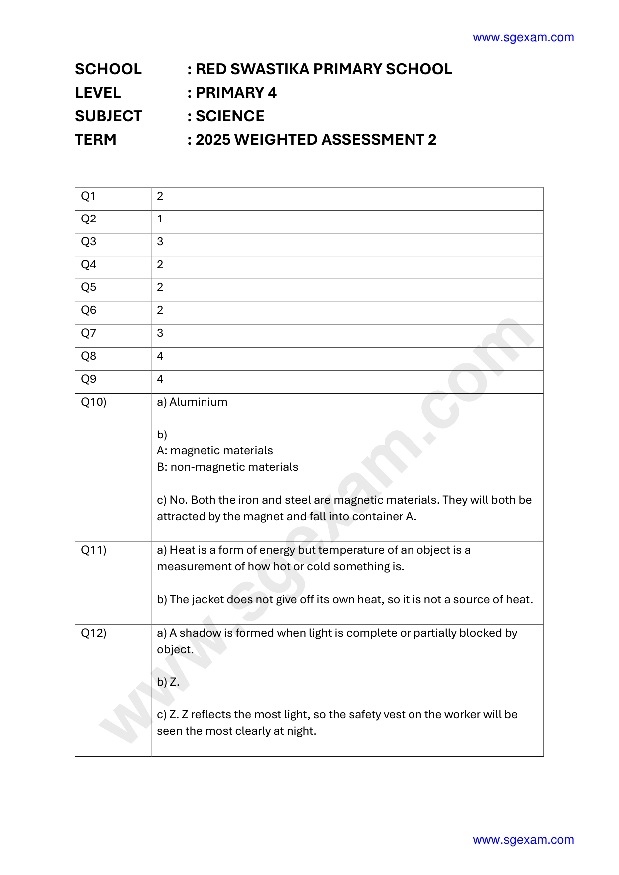 Answer Page 11