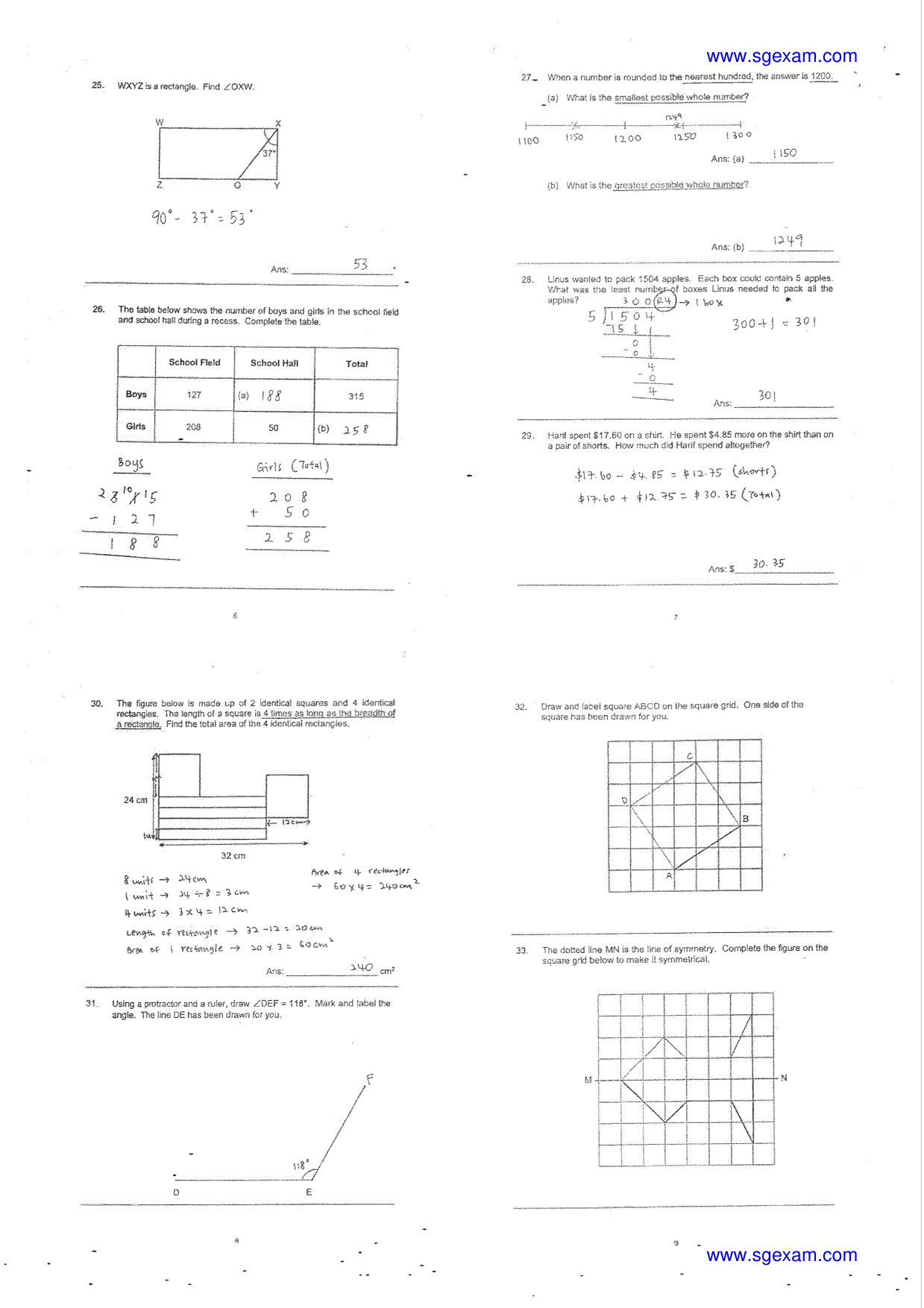 Answer Page 33