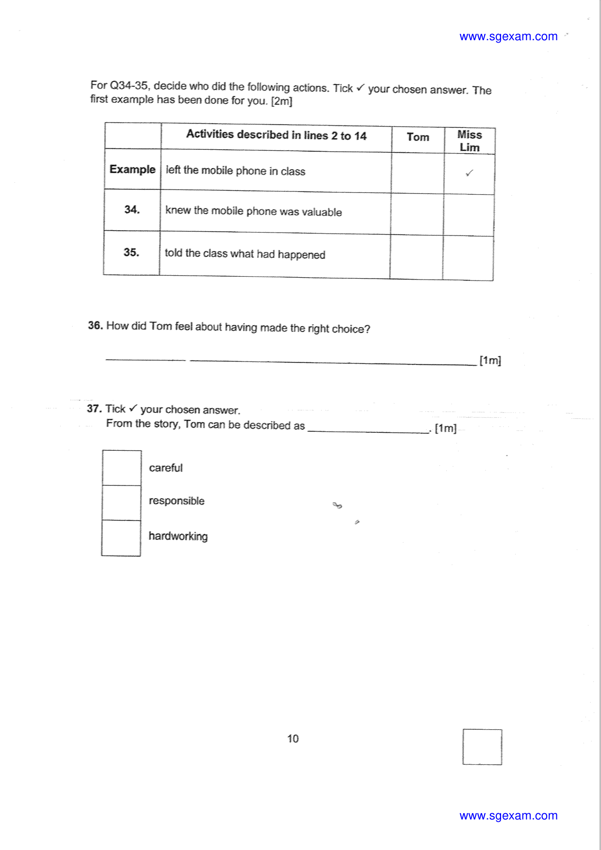 Answer Page 19