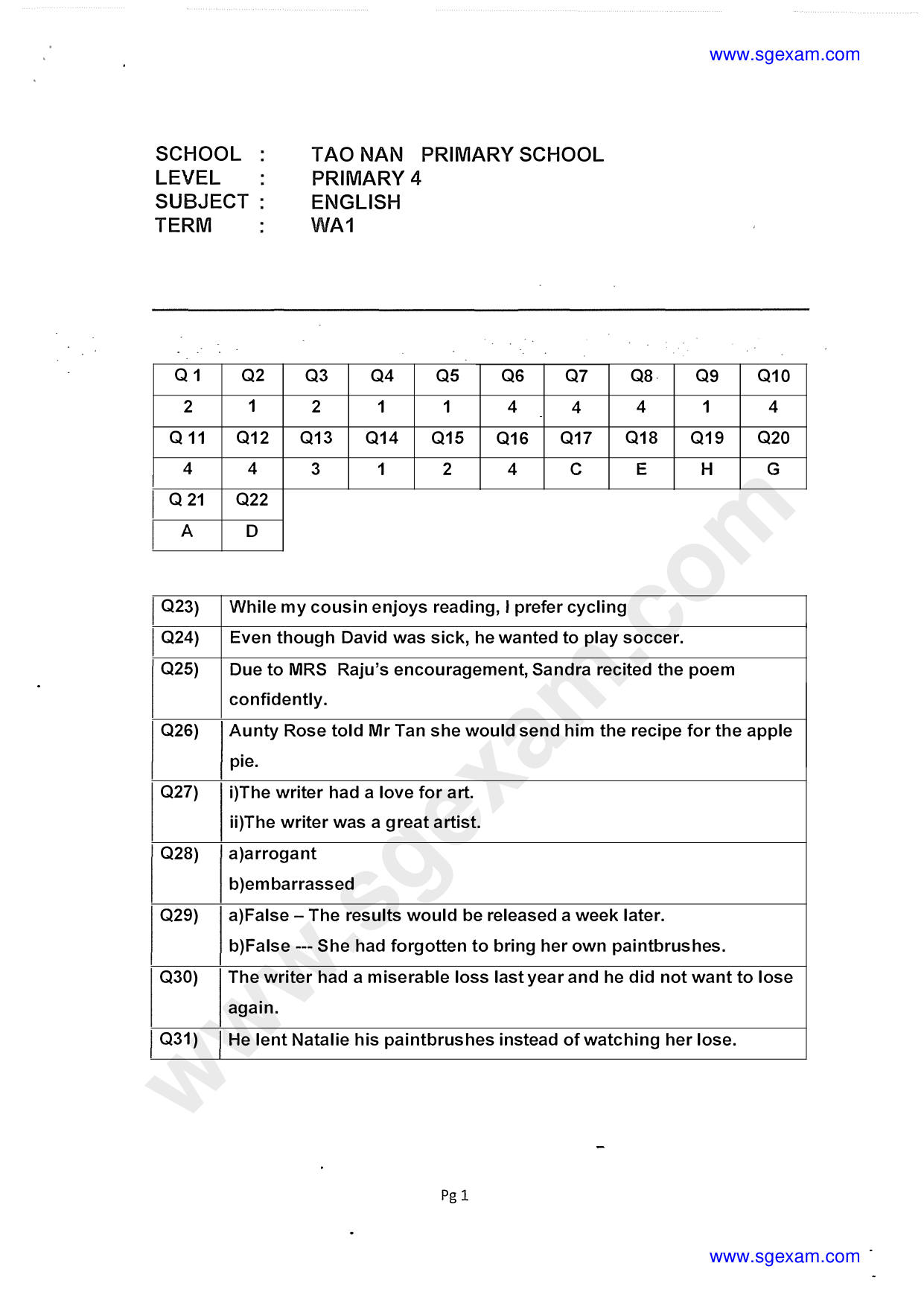 Answer Page 13