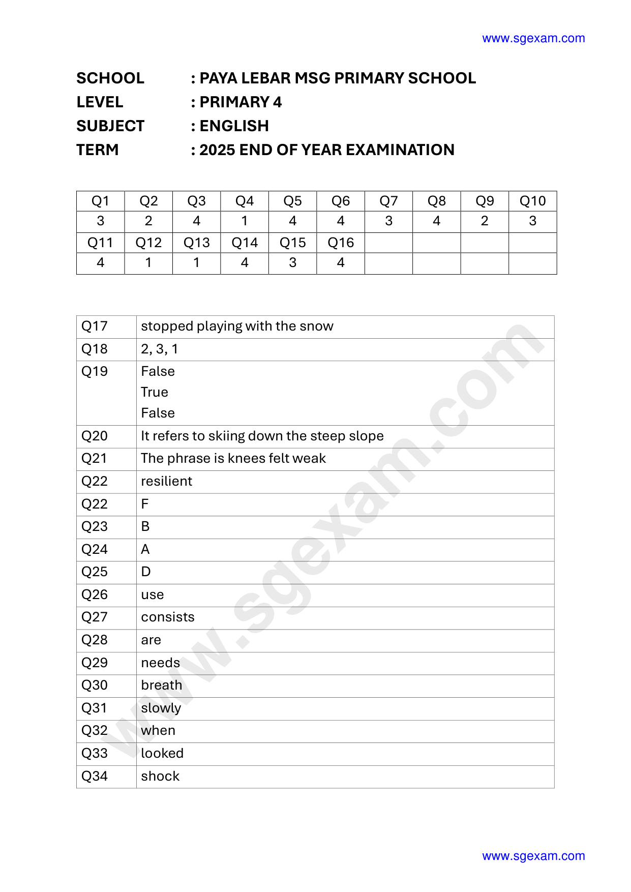 Answer Page 17