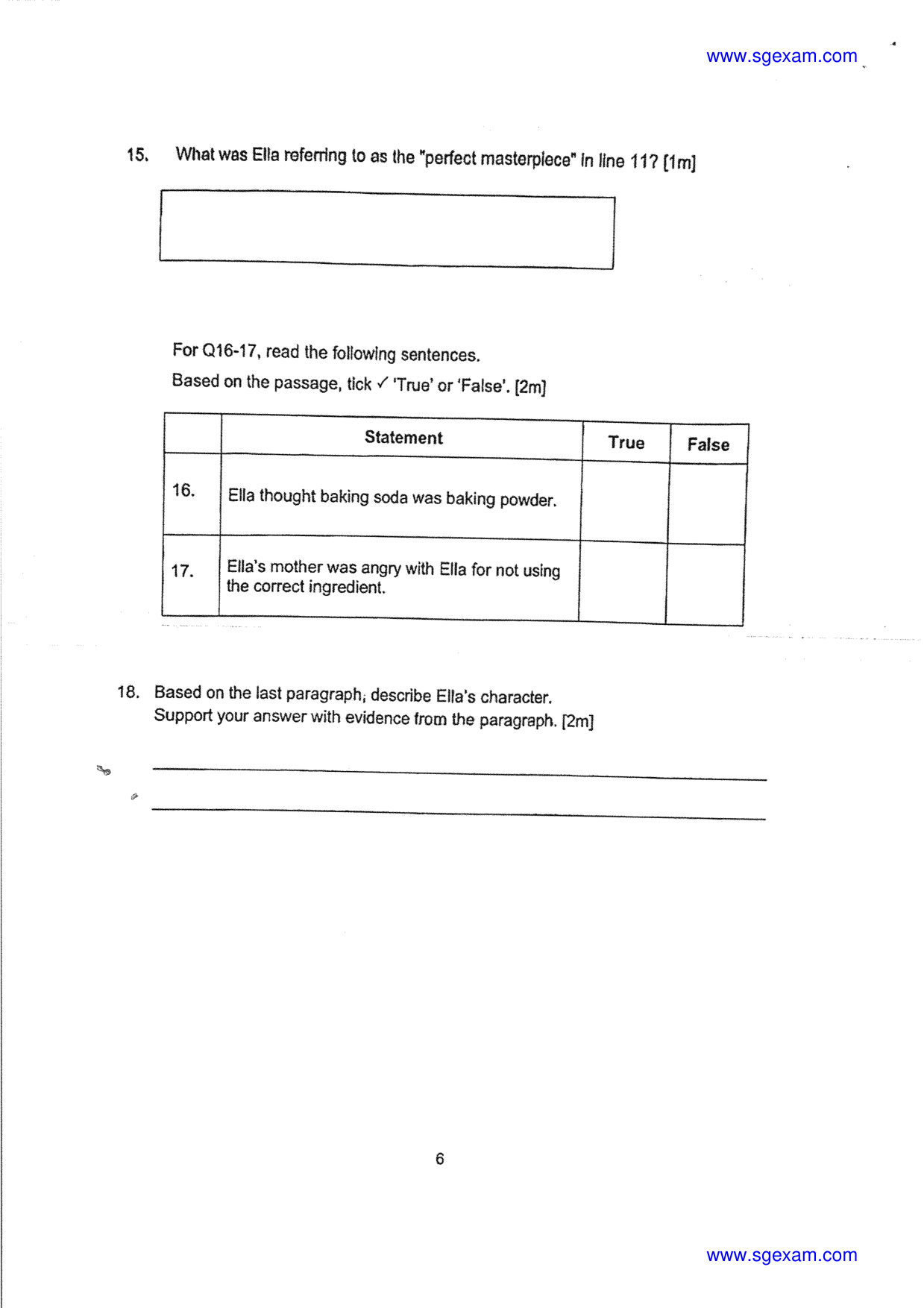 Answer Page 6