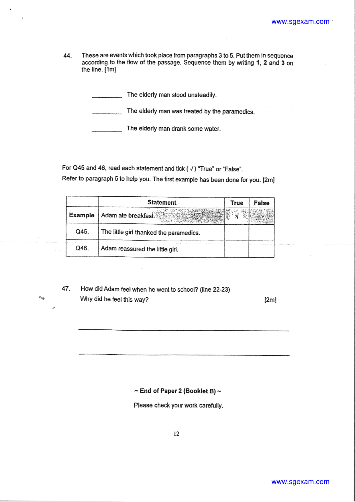 Answer Page 19