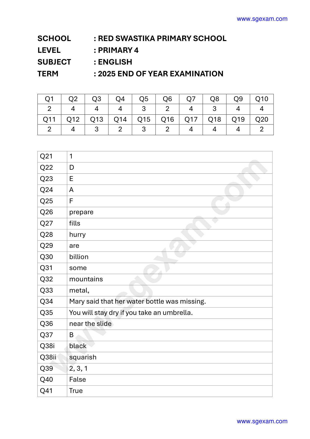 Answer Page 17