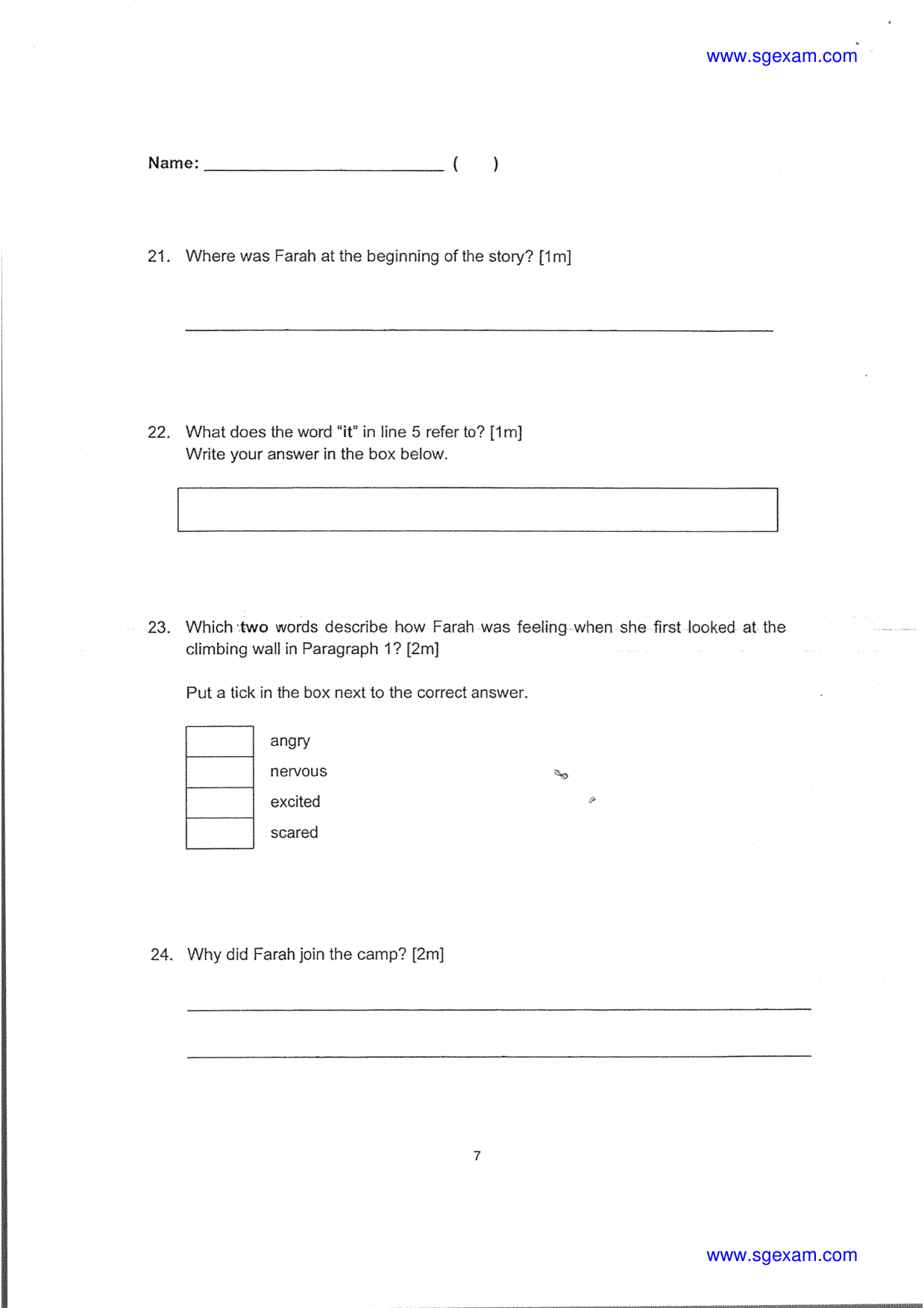 Answer Page 7