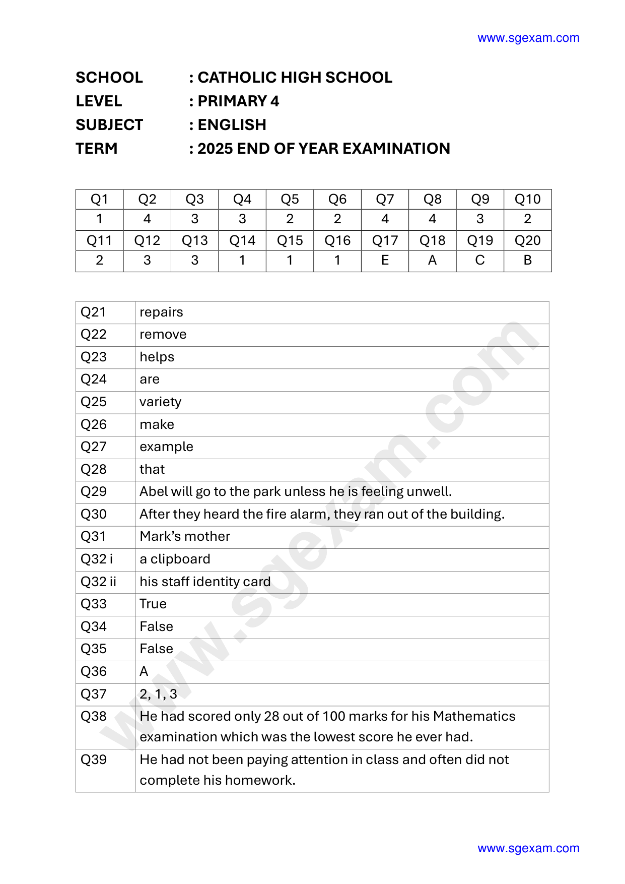 Answer Page 19