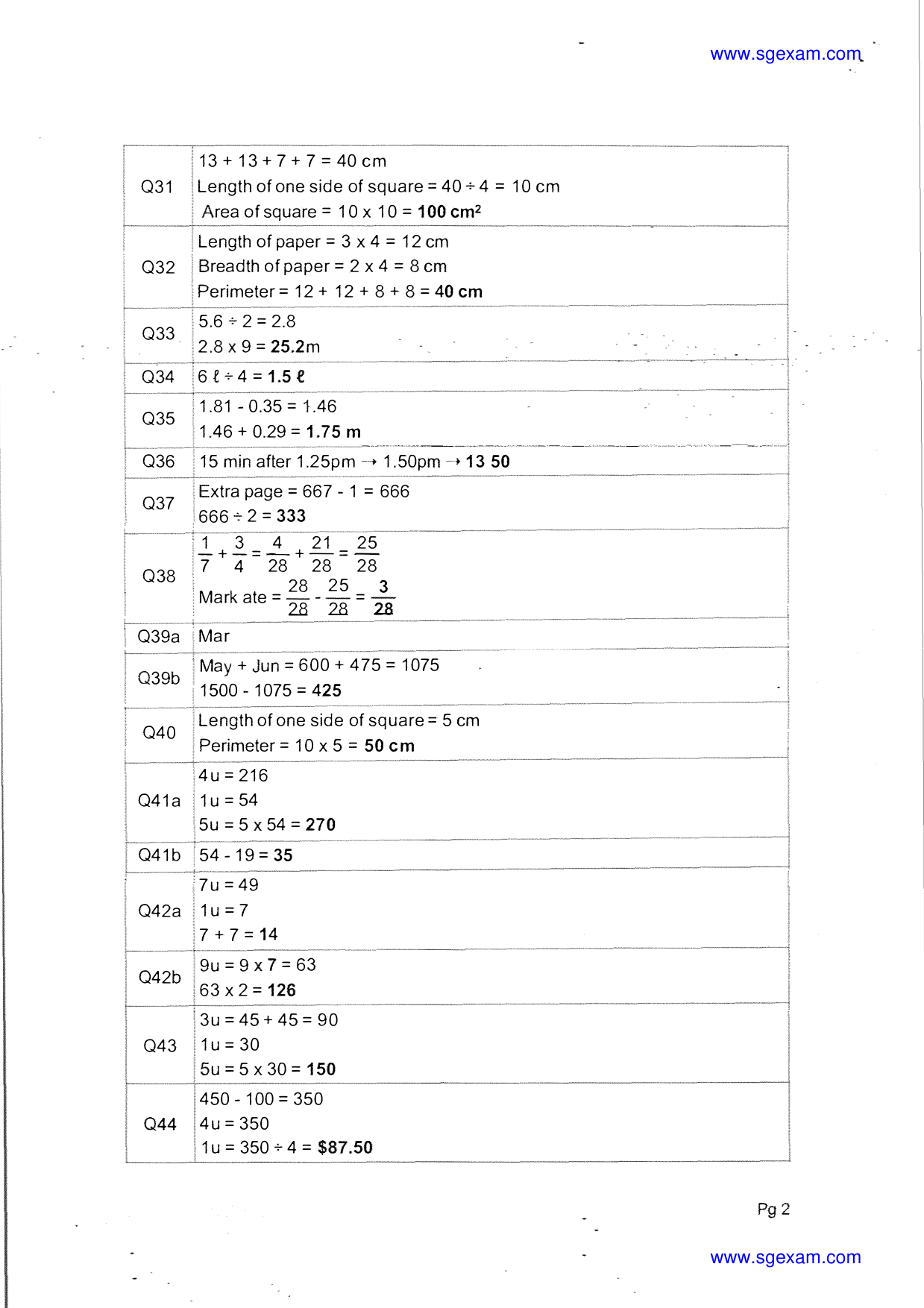 Answer Page 28