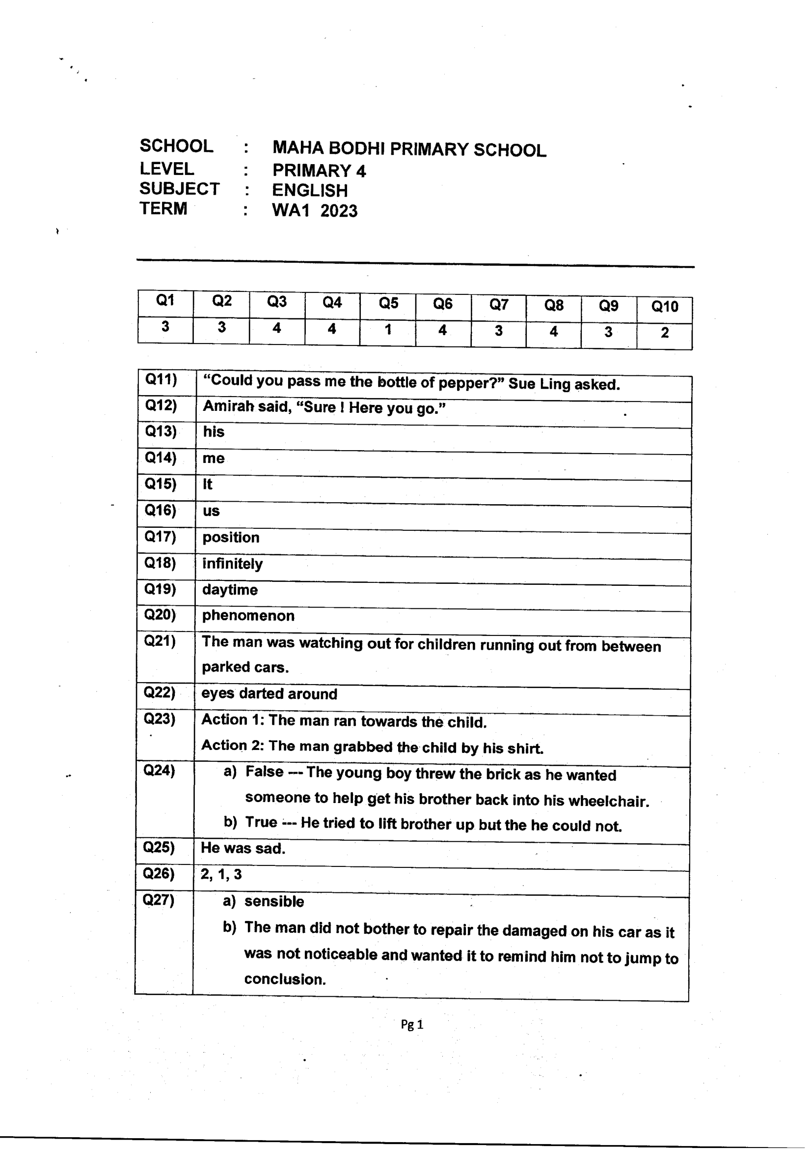Answer Page 13