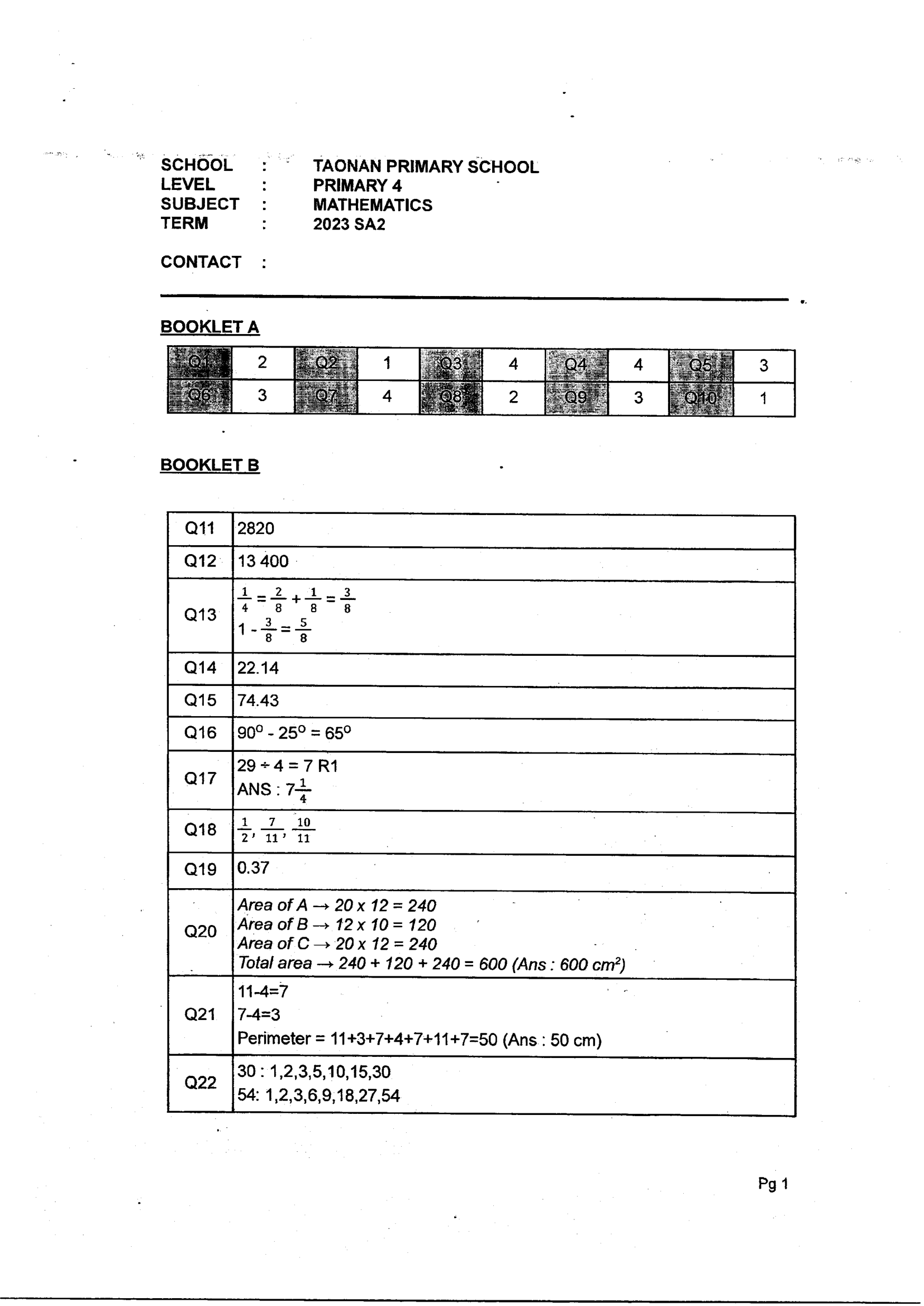 Answer Page 29