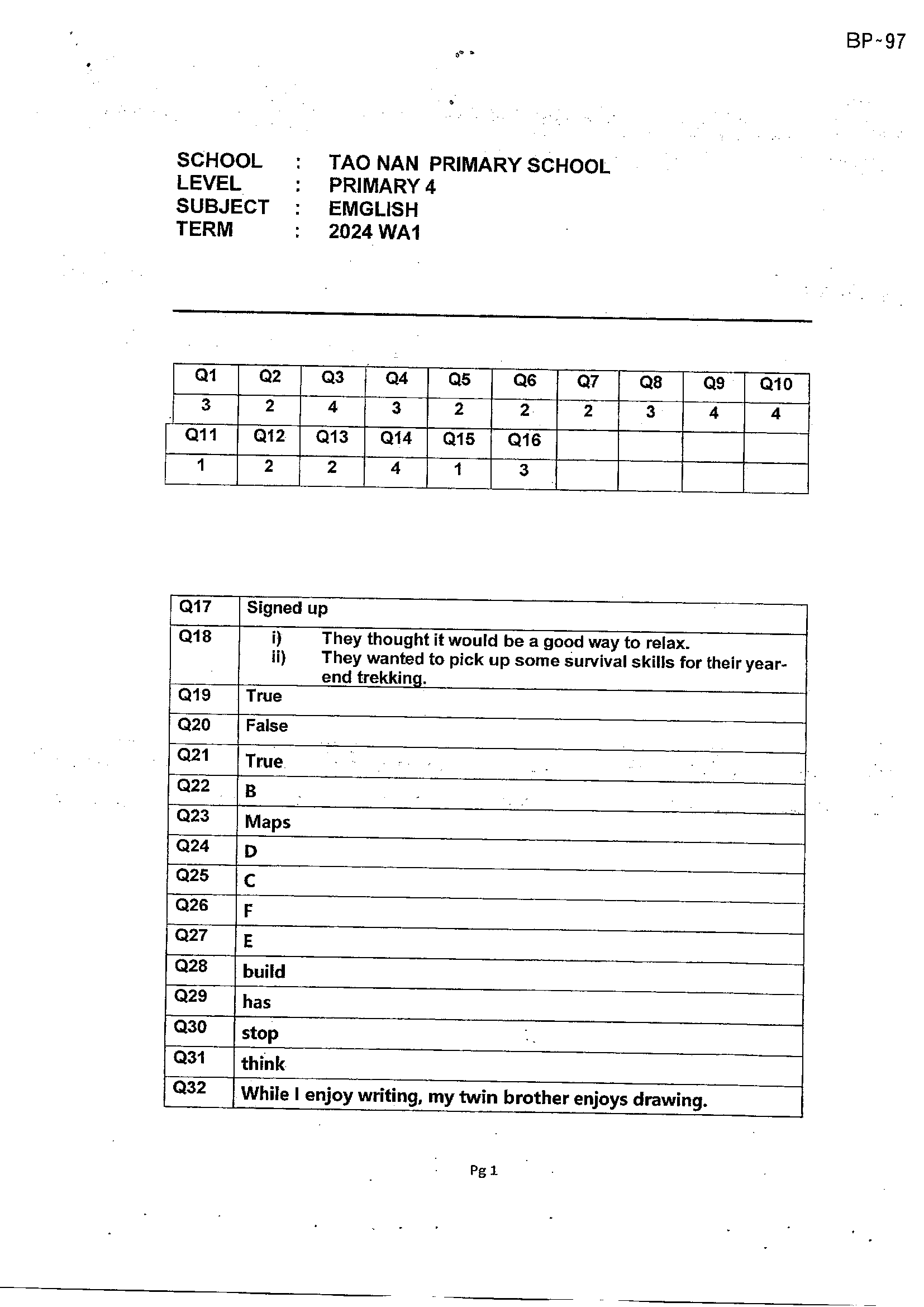 Answer Page 17