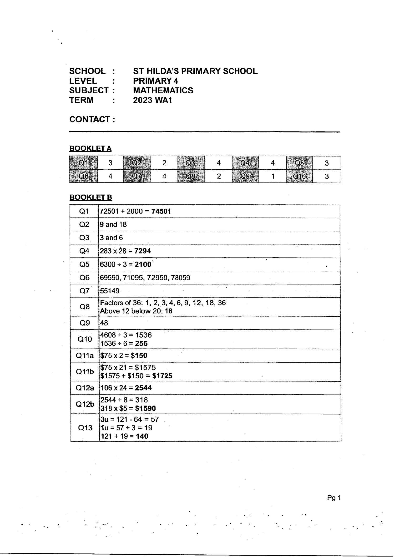 Answer Page 13