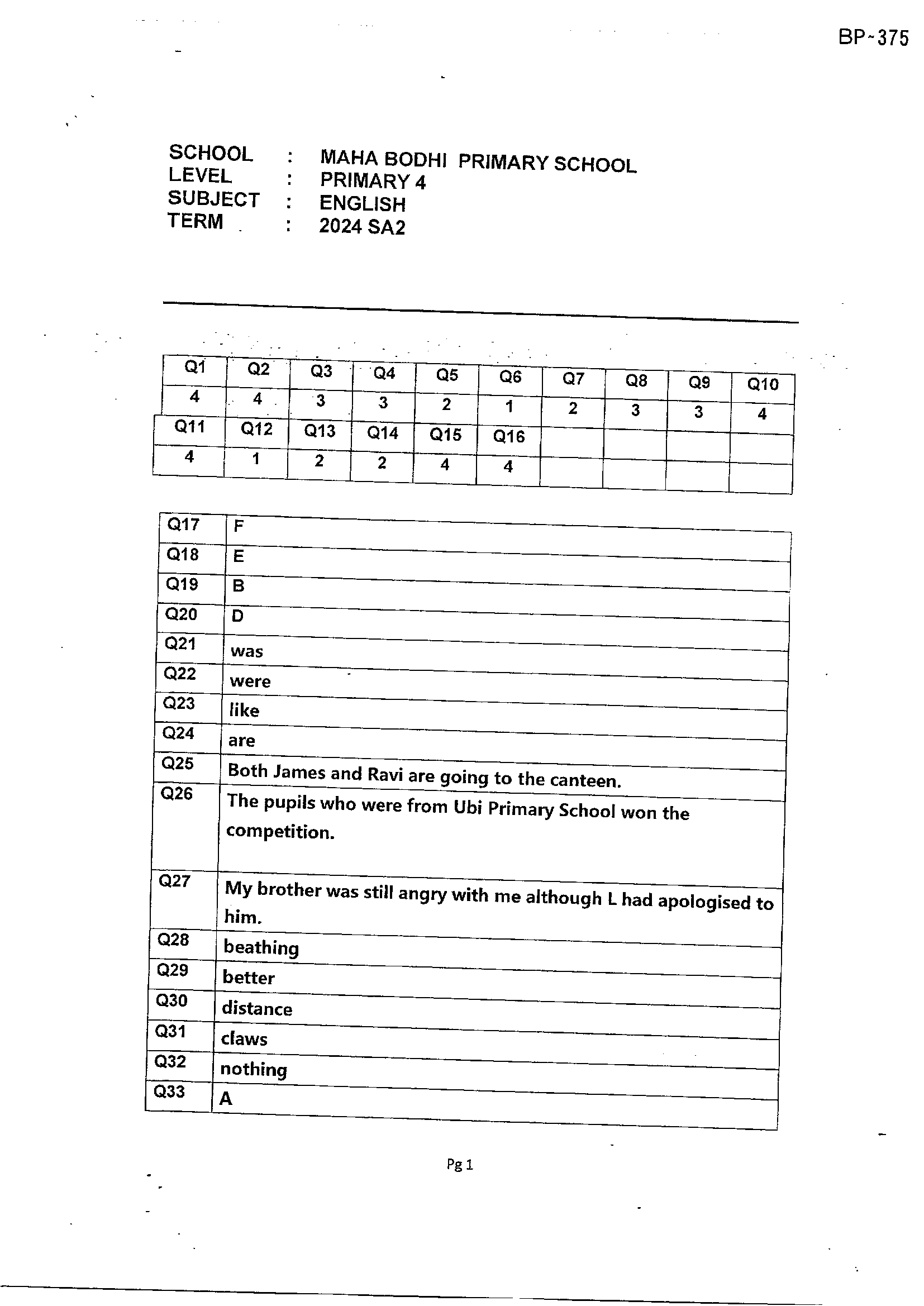 Answer Page 27