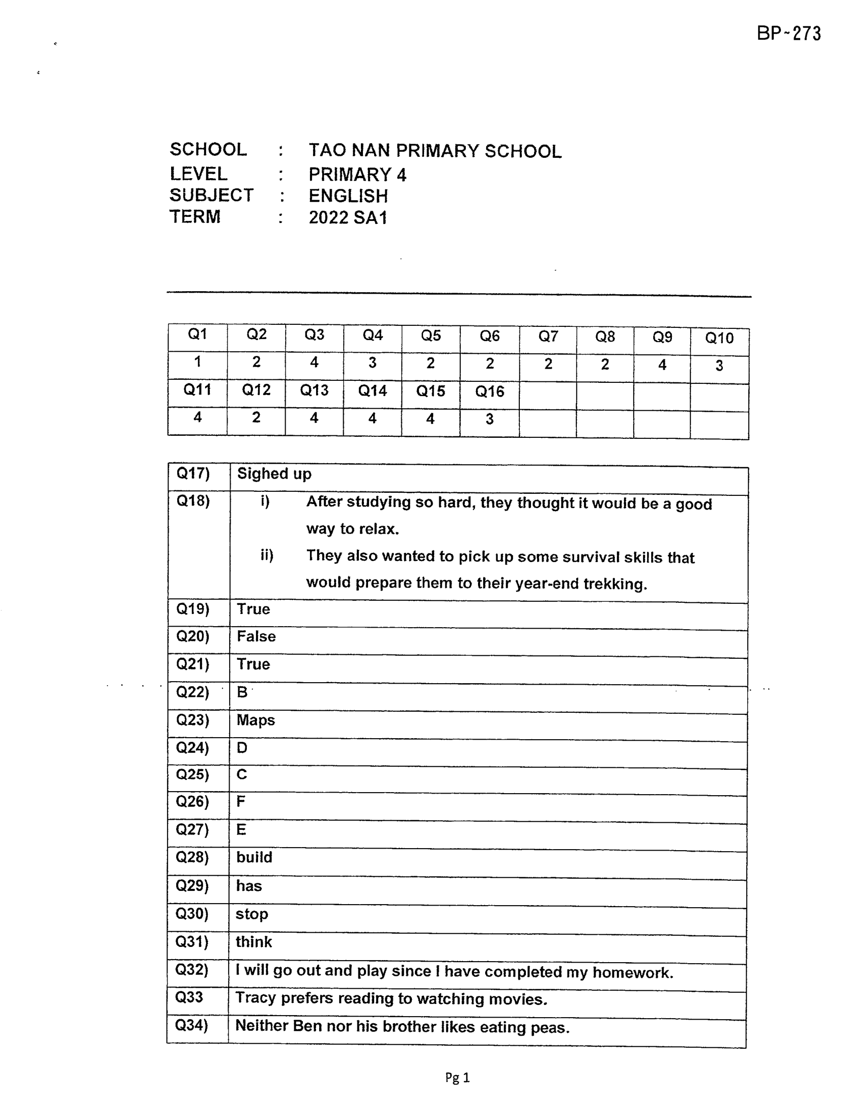 Answer Page 17