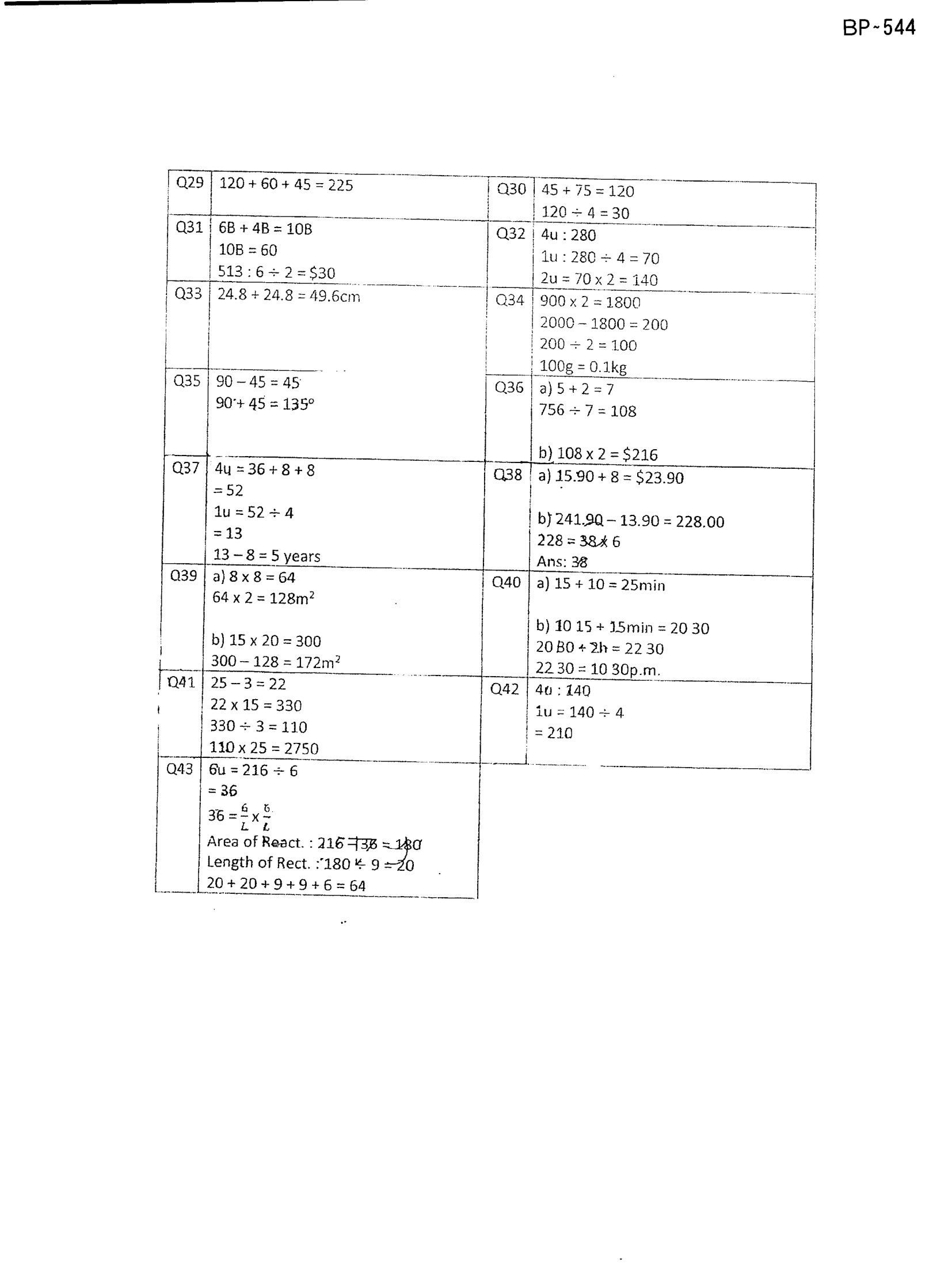 Answer Page 28