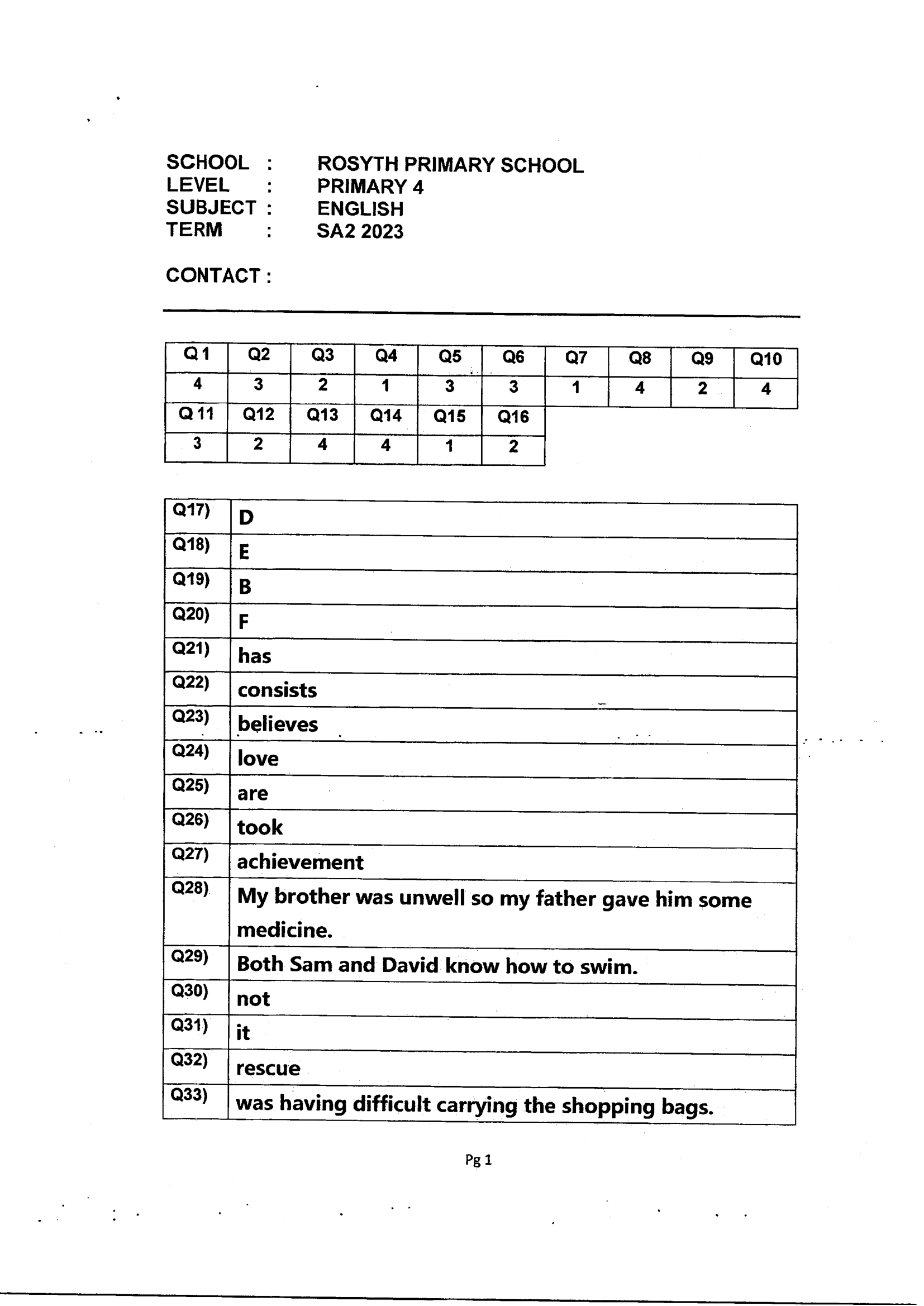 Answer Page 17