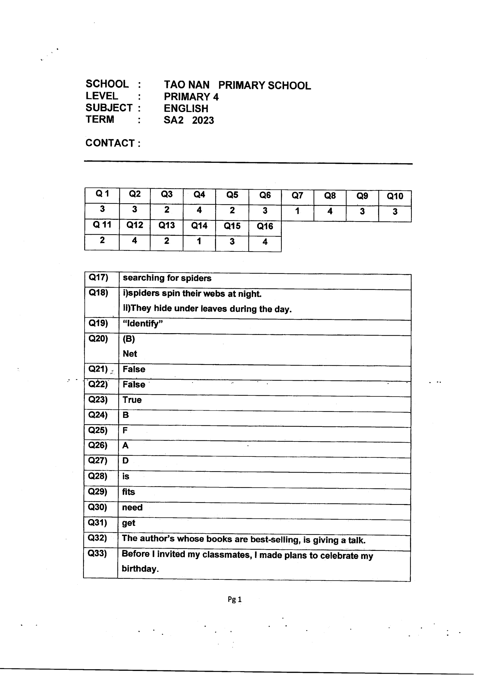 Answer Page 17