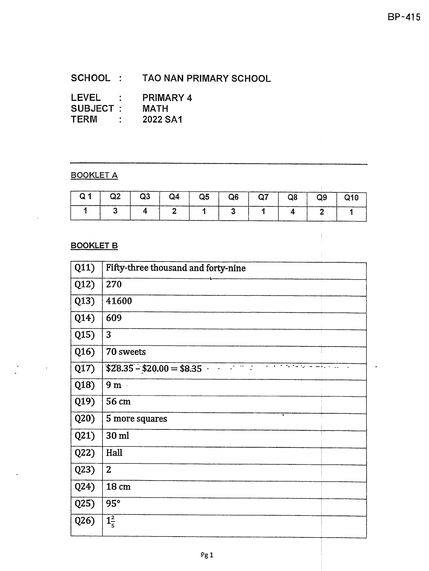 Answer Page 29