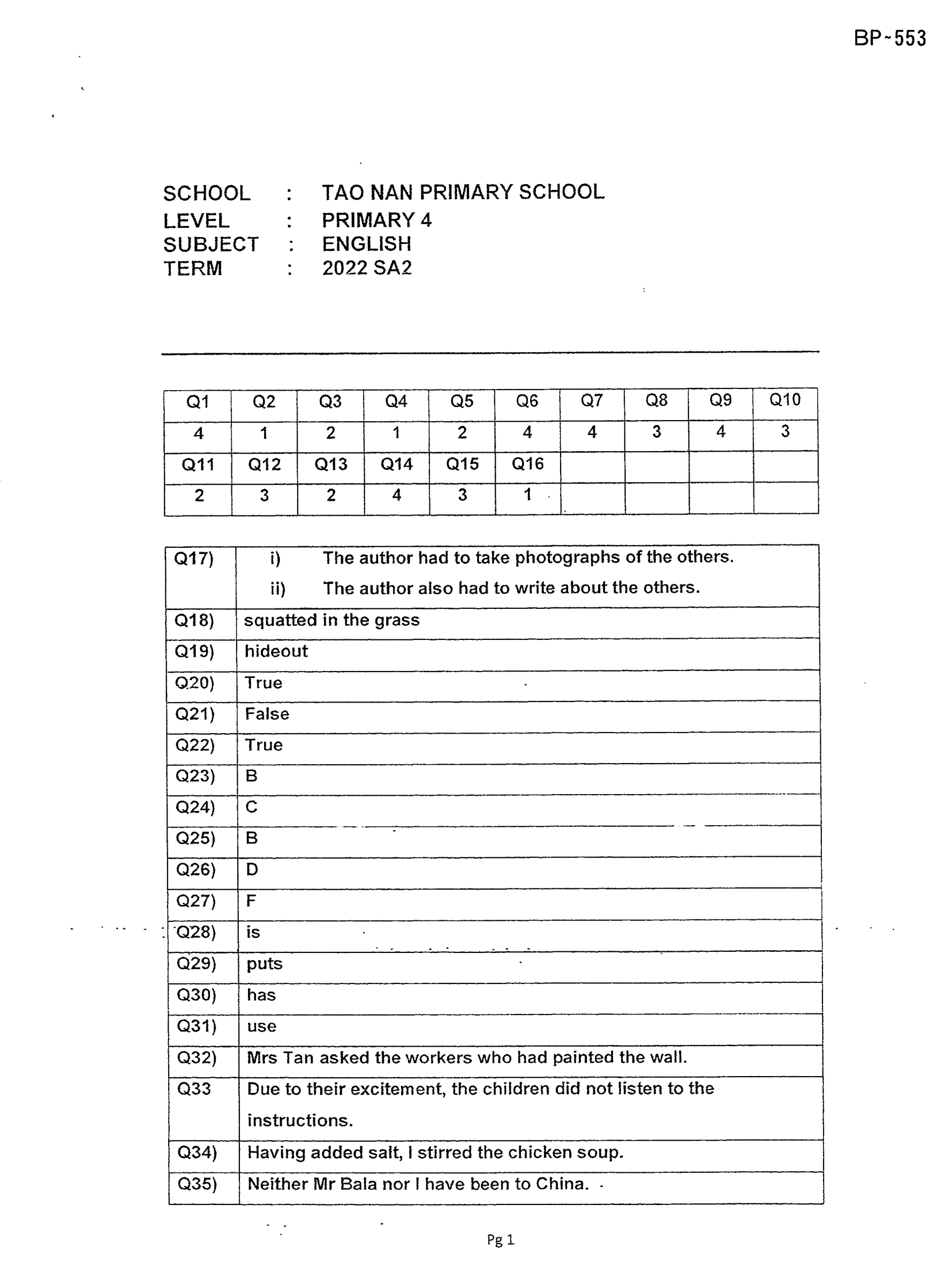 Answer Page 17
