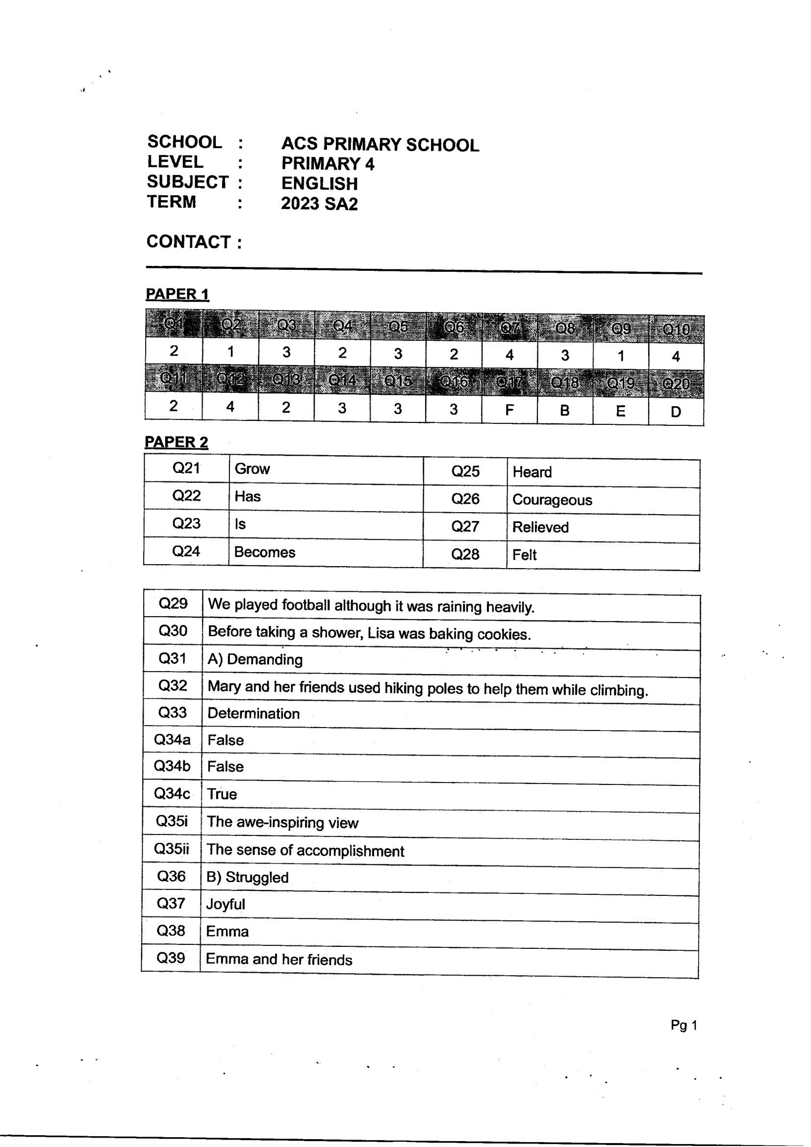 Answer Page 19