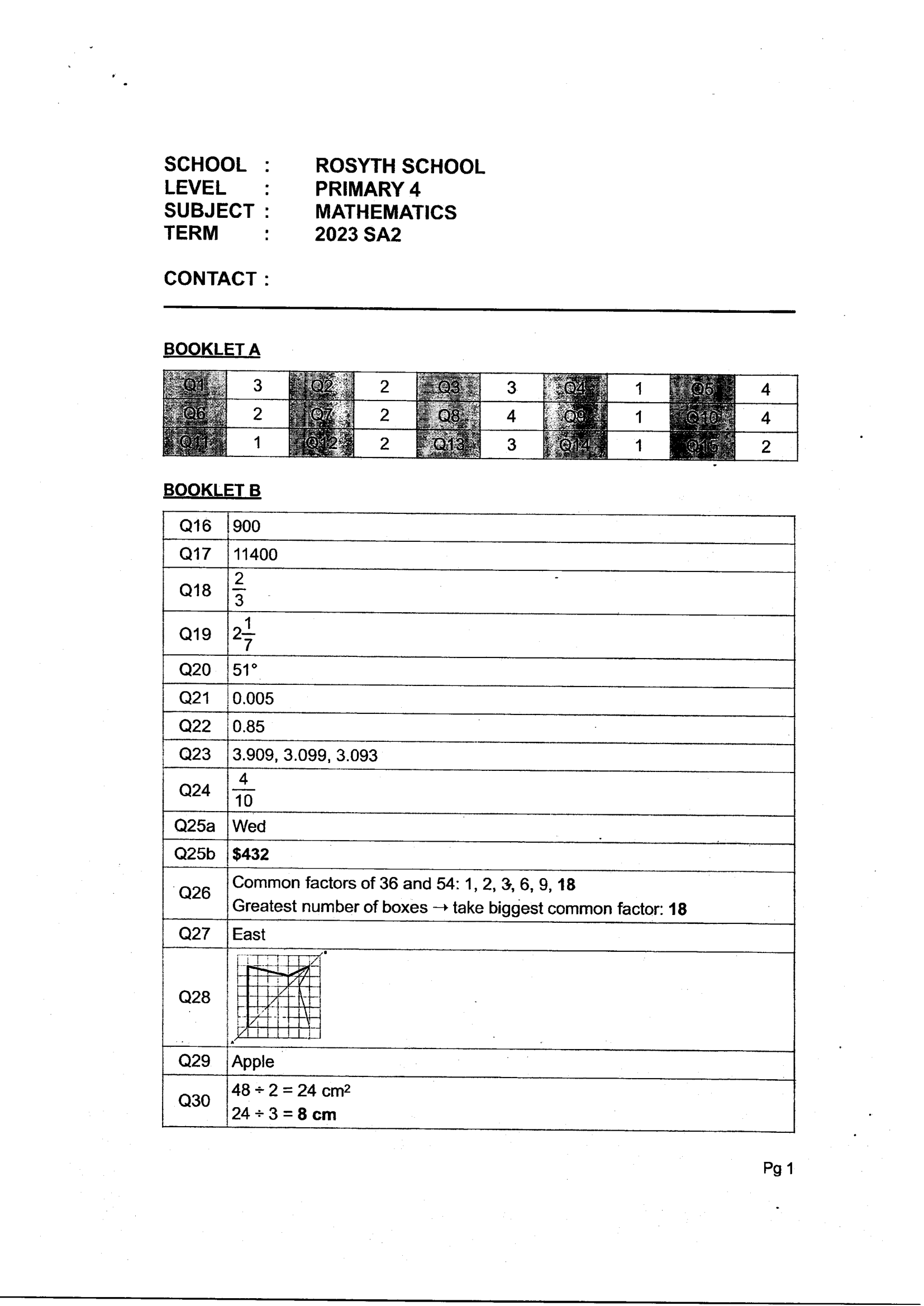 Answer Page 29