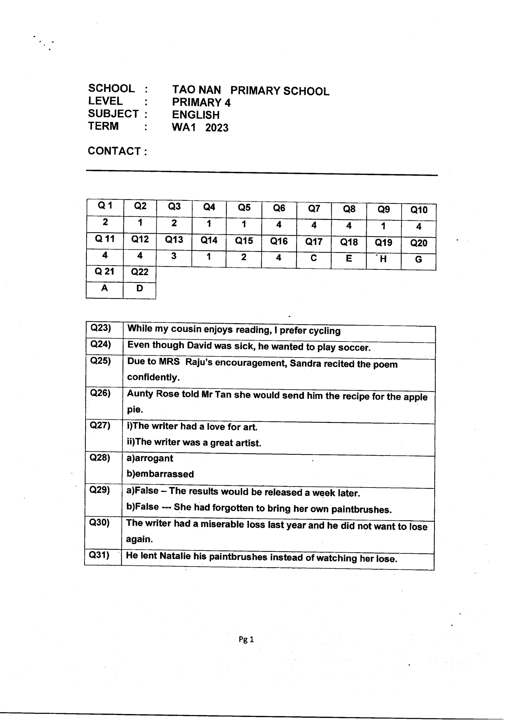 Answer Page 13