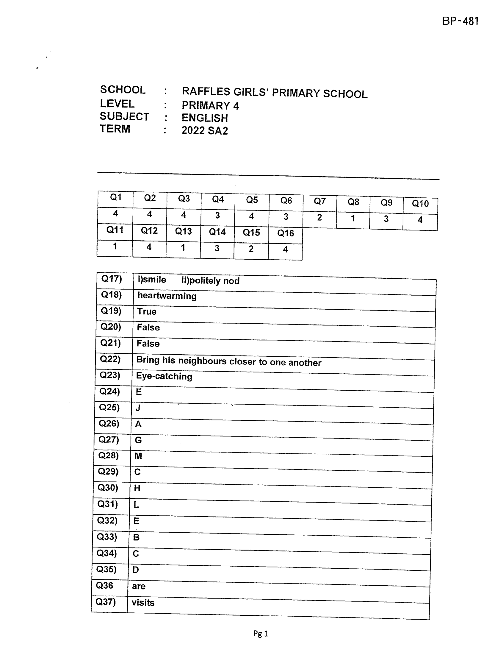 Answer Page 19