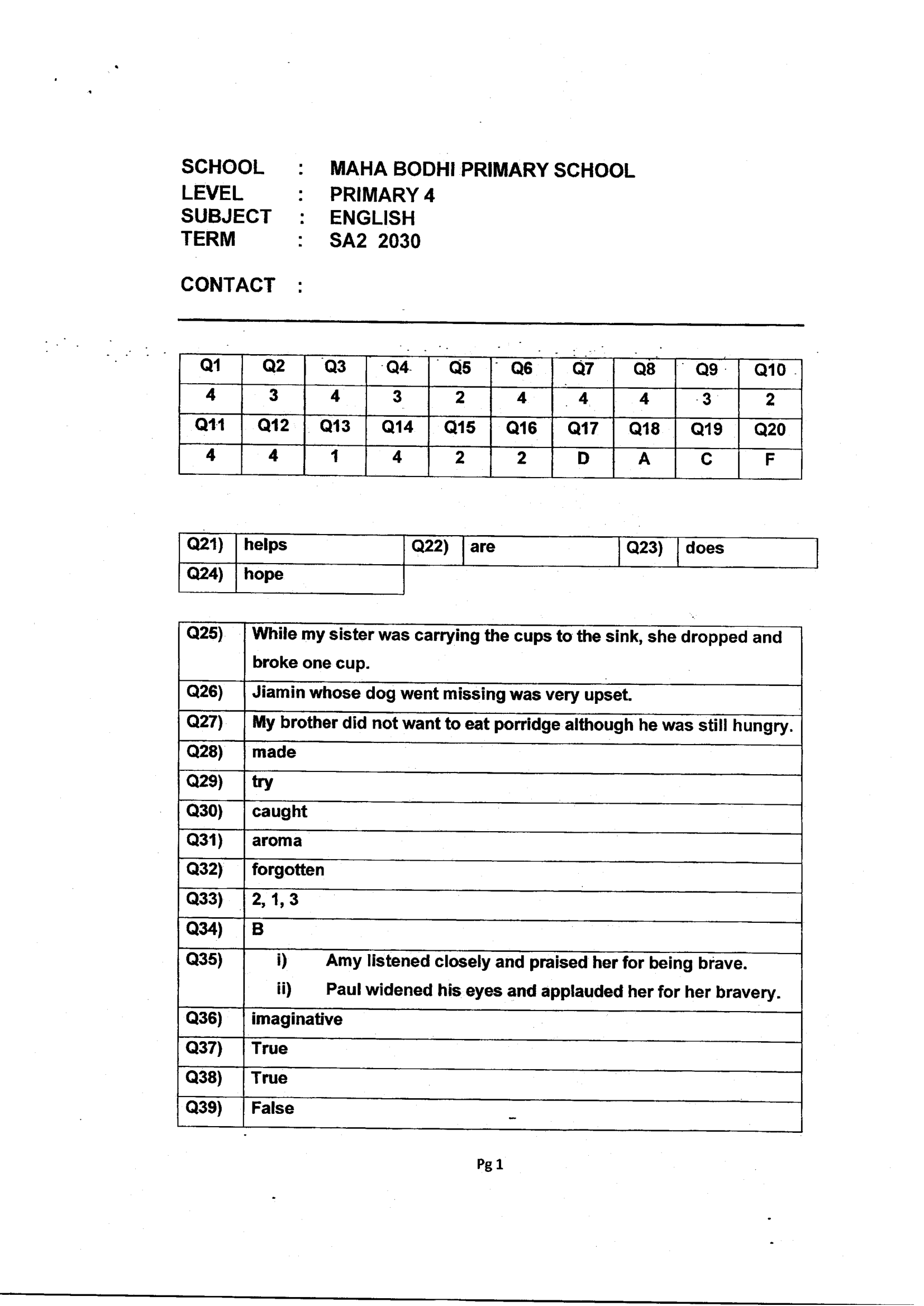Answer Page 31