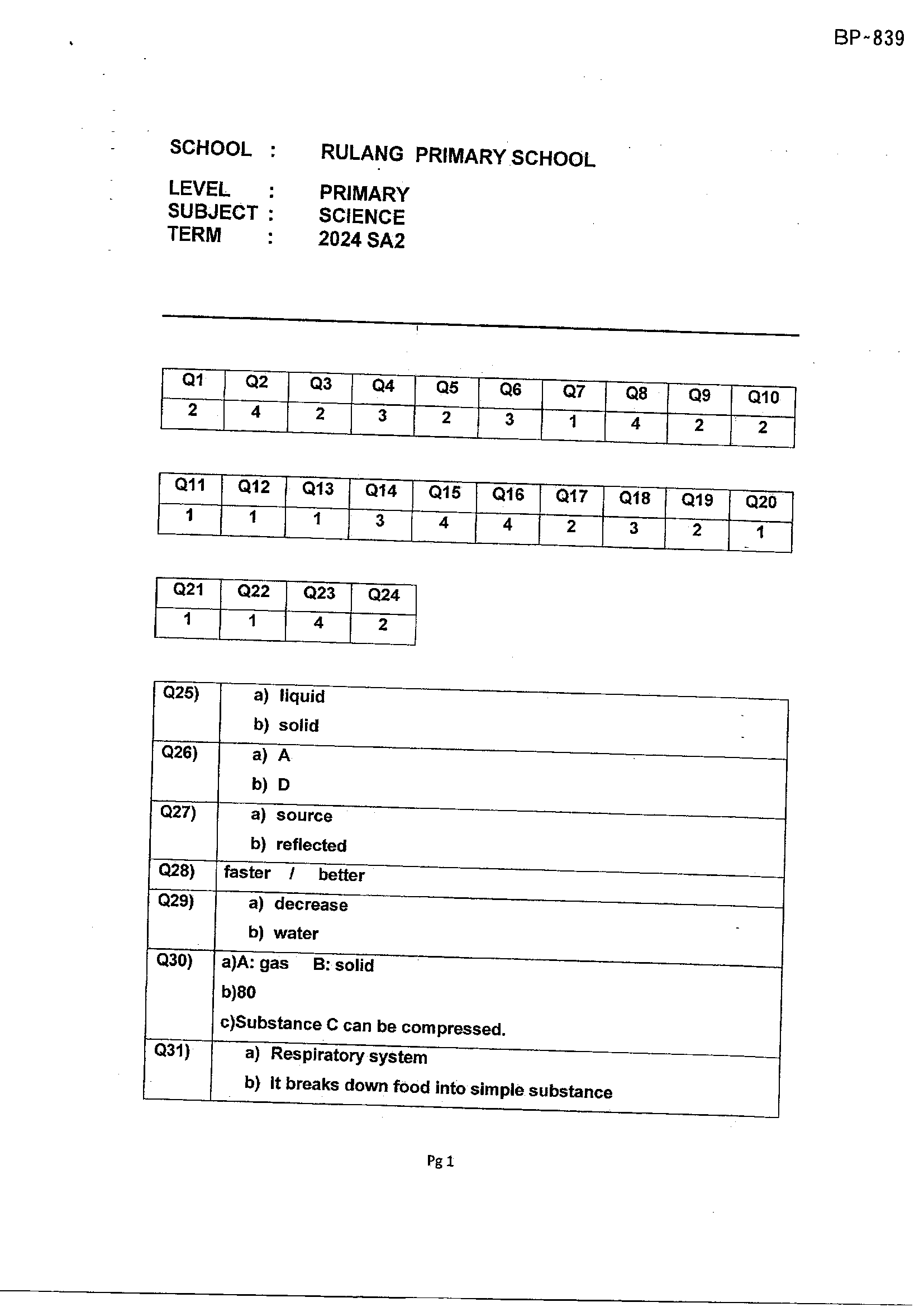Answer Page 29