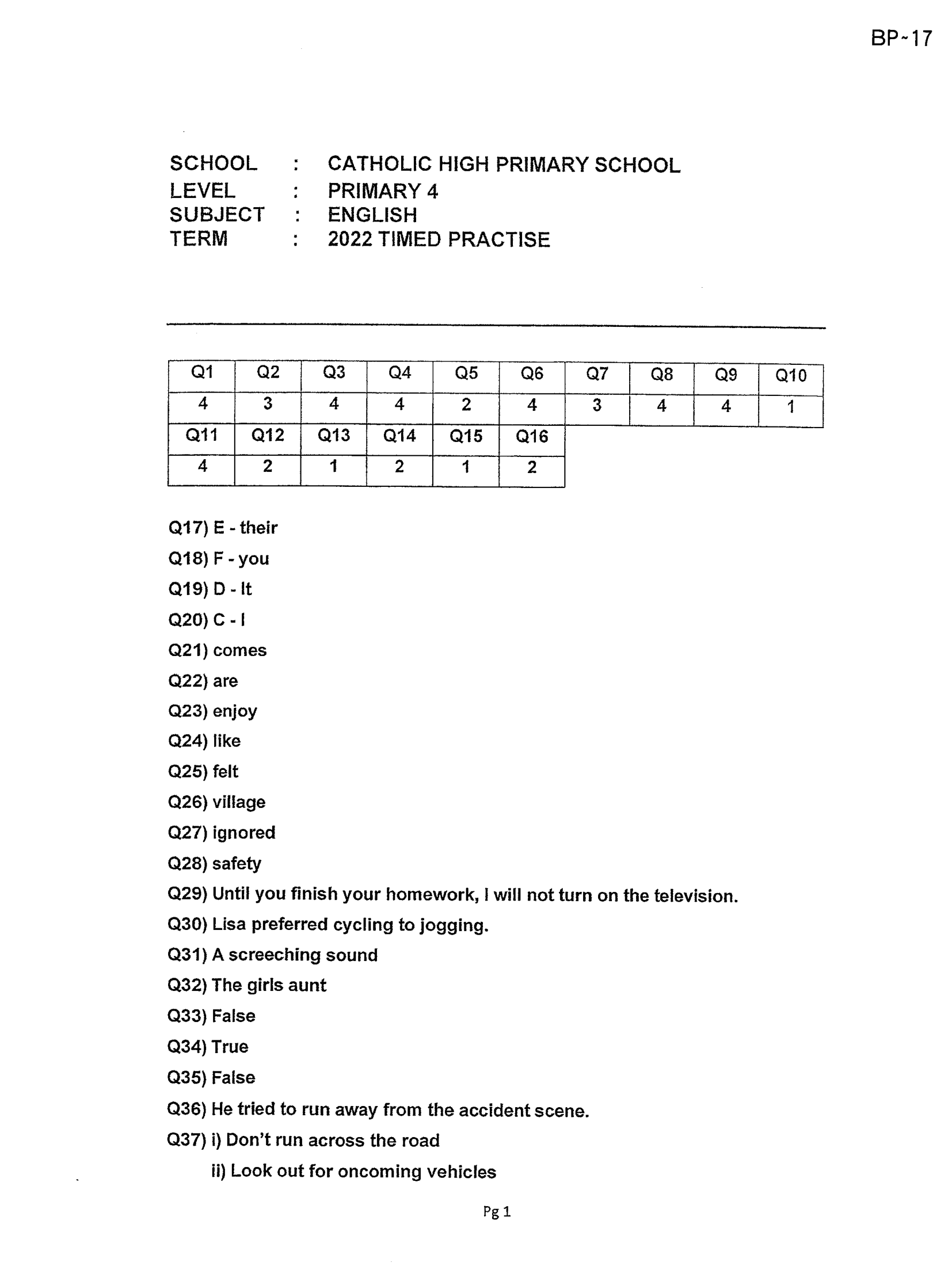 Answer Page 15