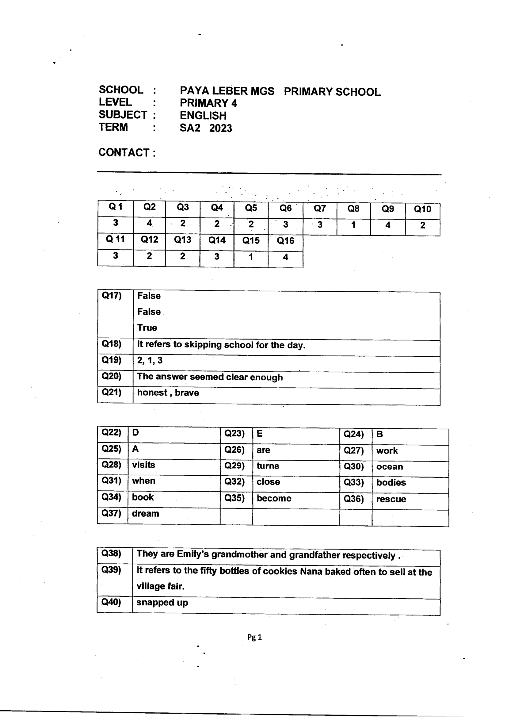 Answer Page 17