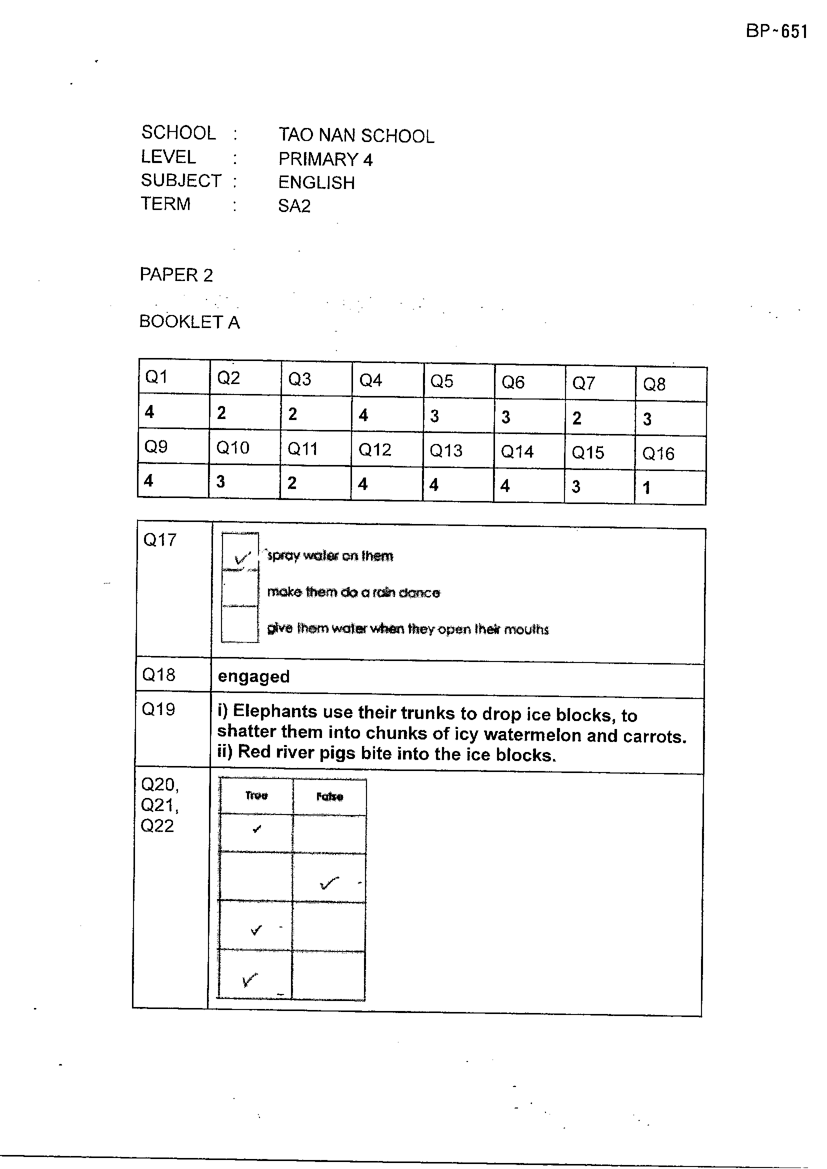 Answer Page 17