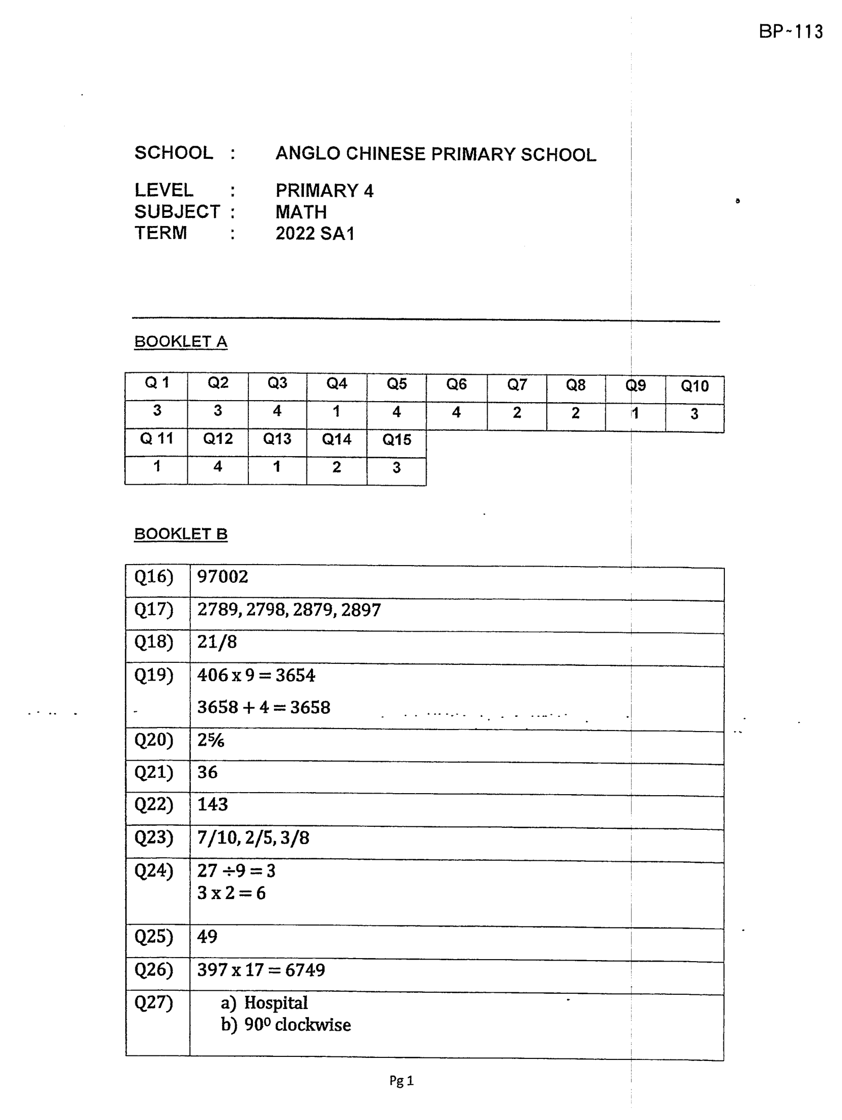Answer Page 27