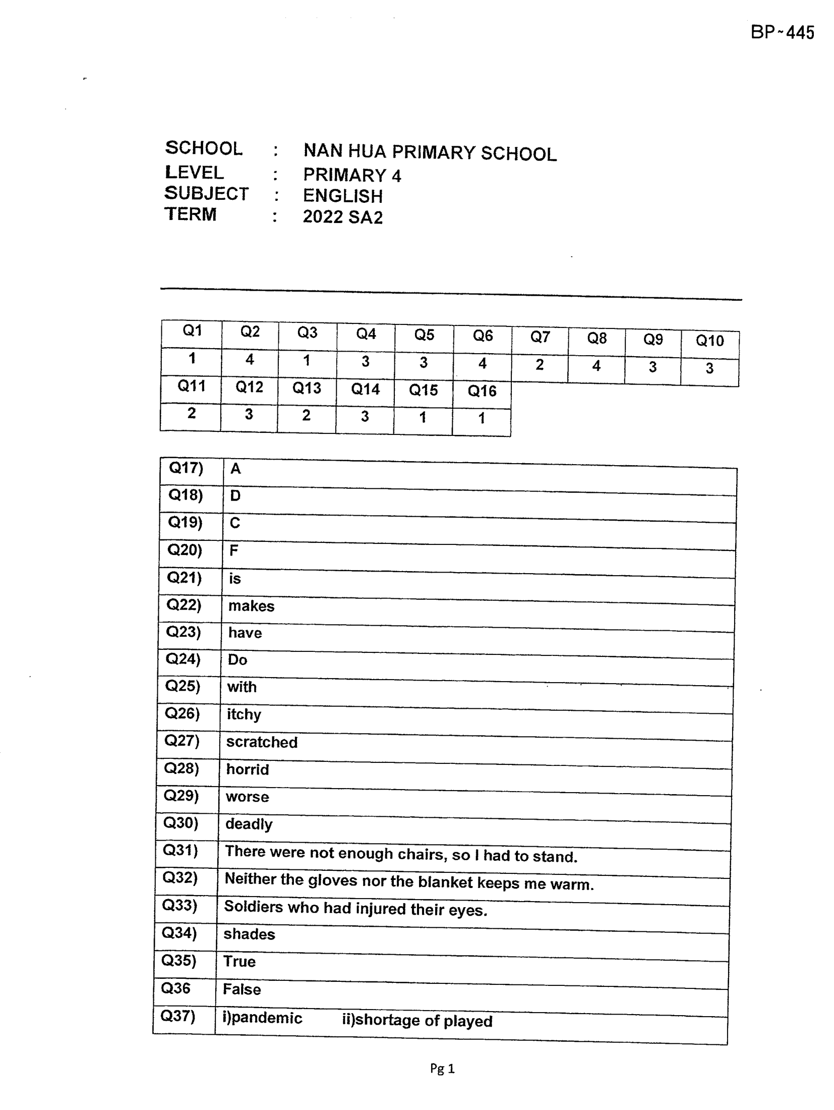 Answer Page 15