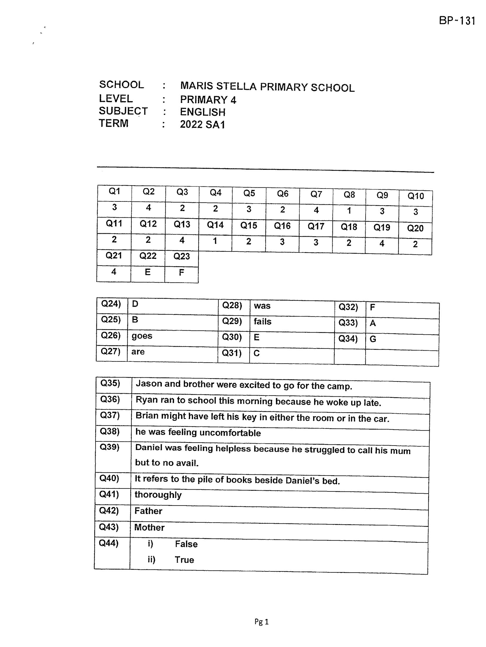 Answer Page 17