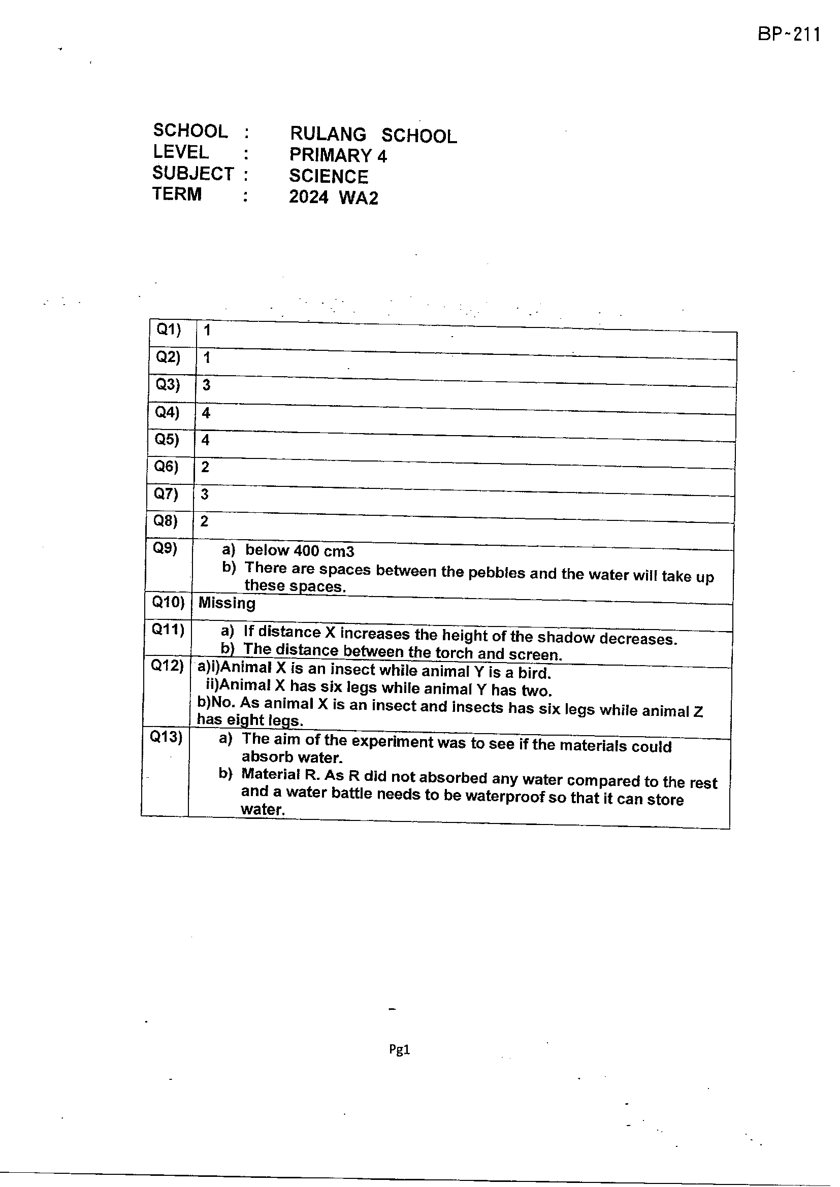 Answer Page 13