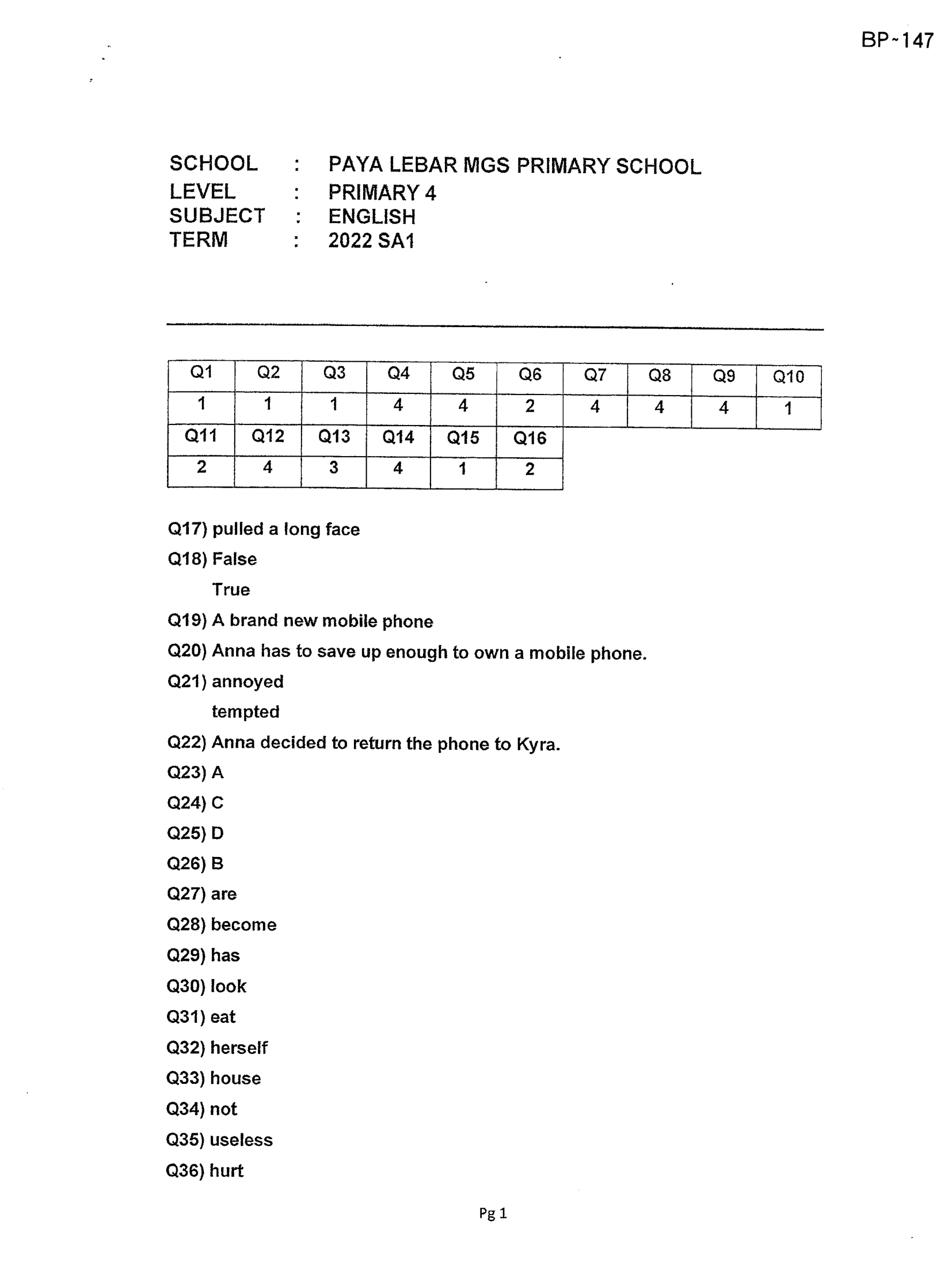Answer Page 15