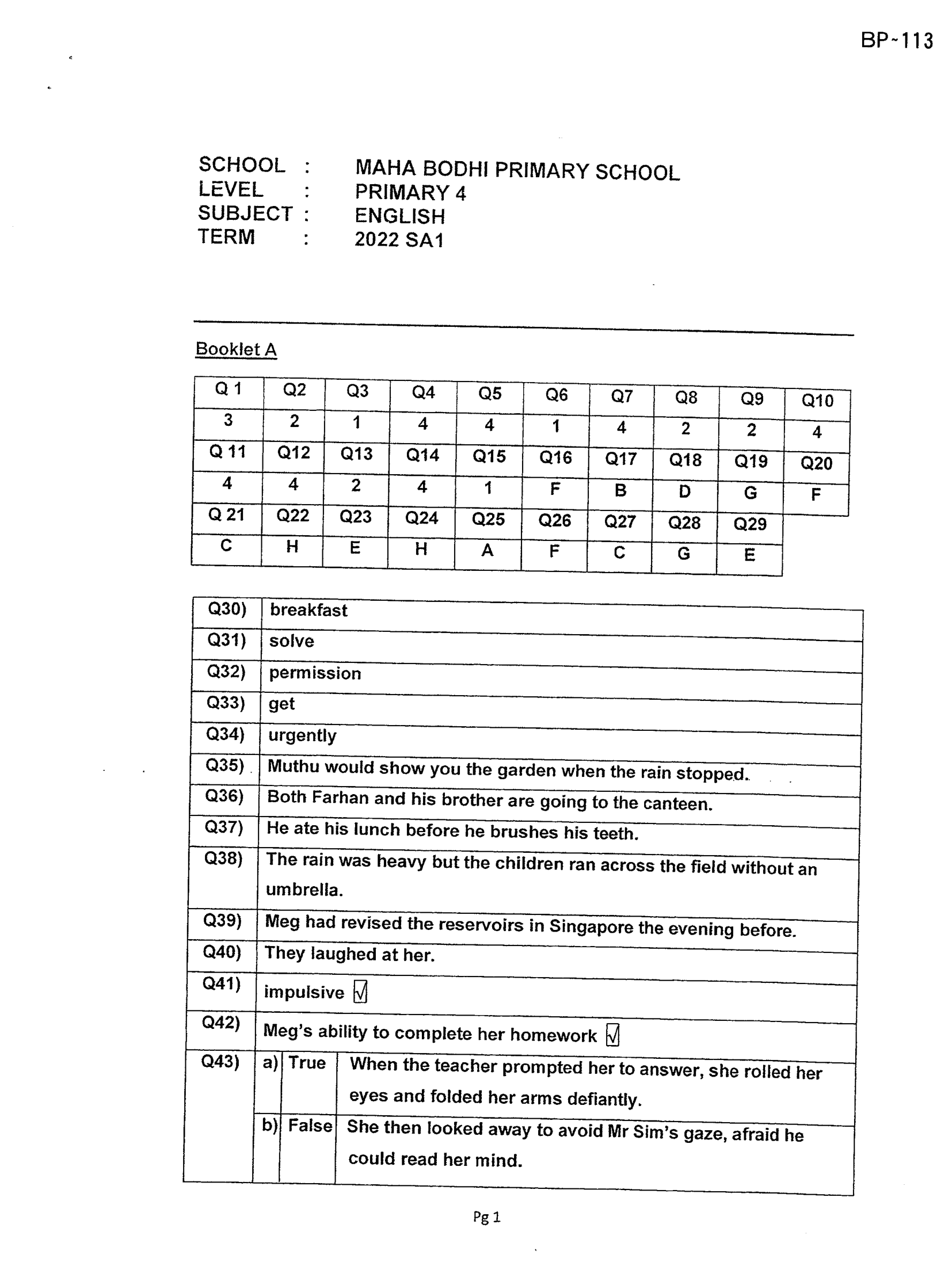 Answer Page 27