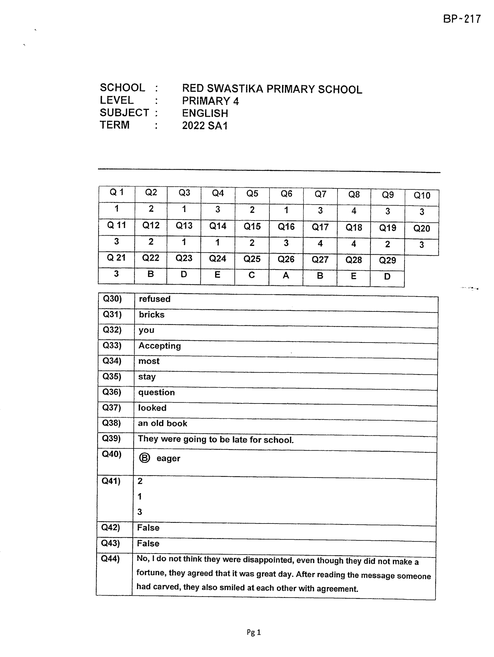 Answer Page 21