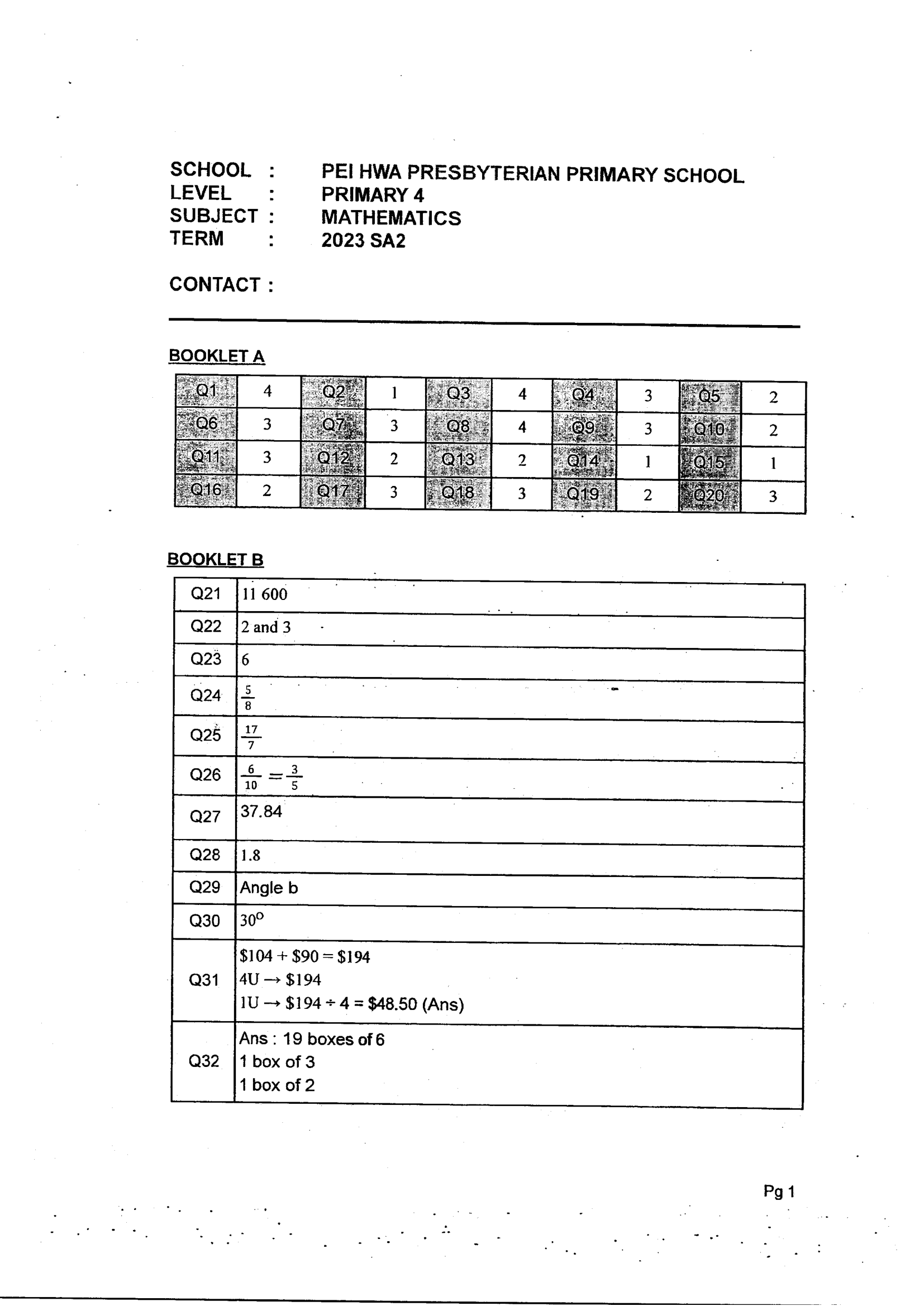 Answer Page 23