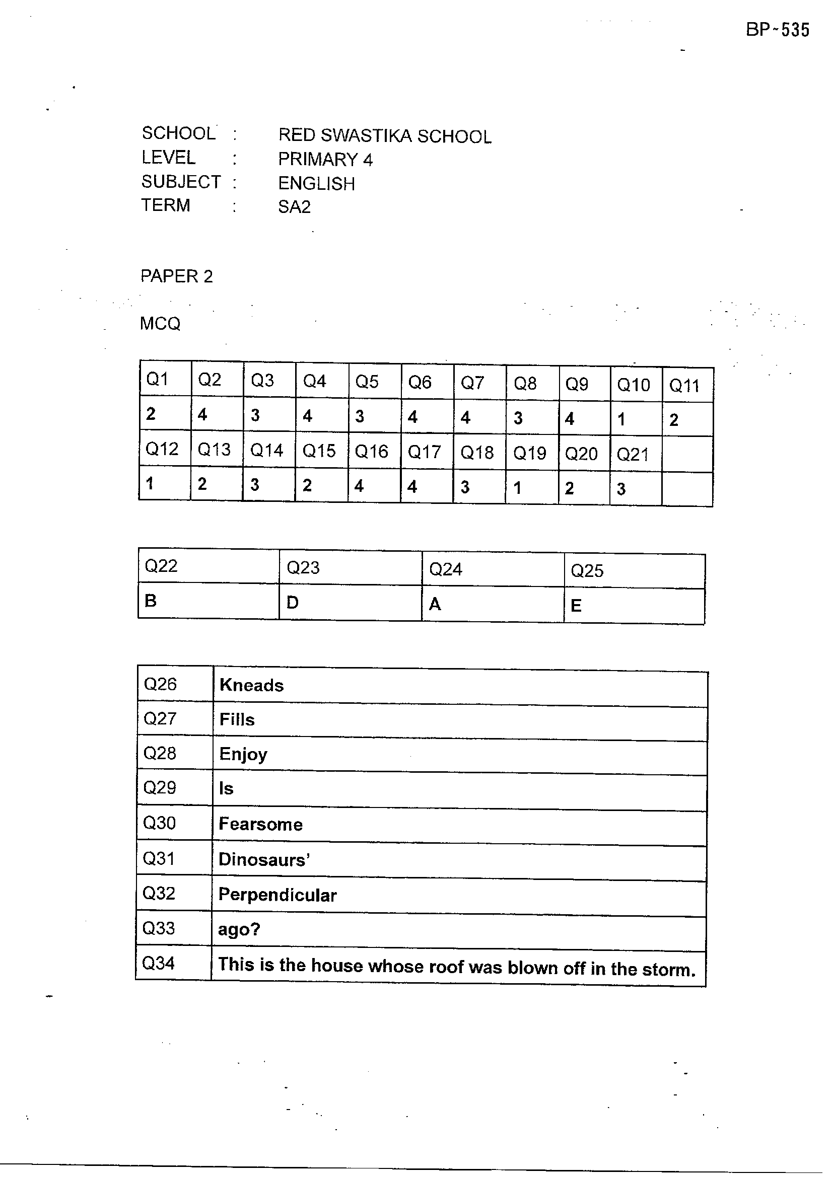 Answer Page 23